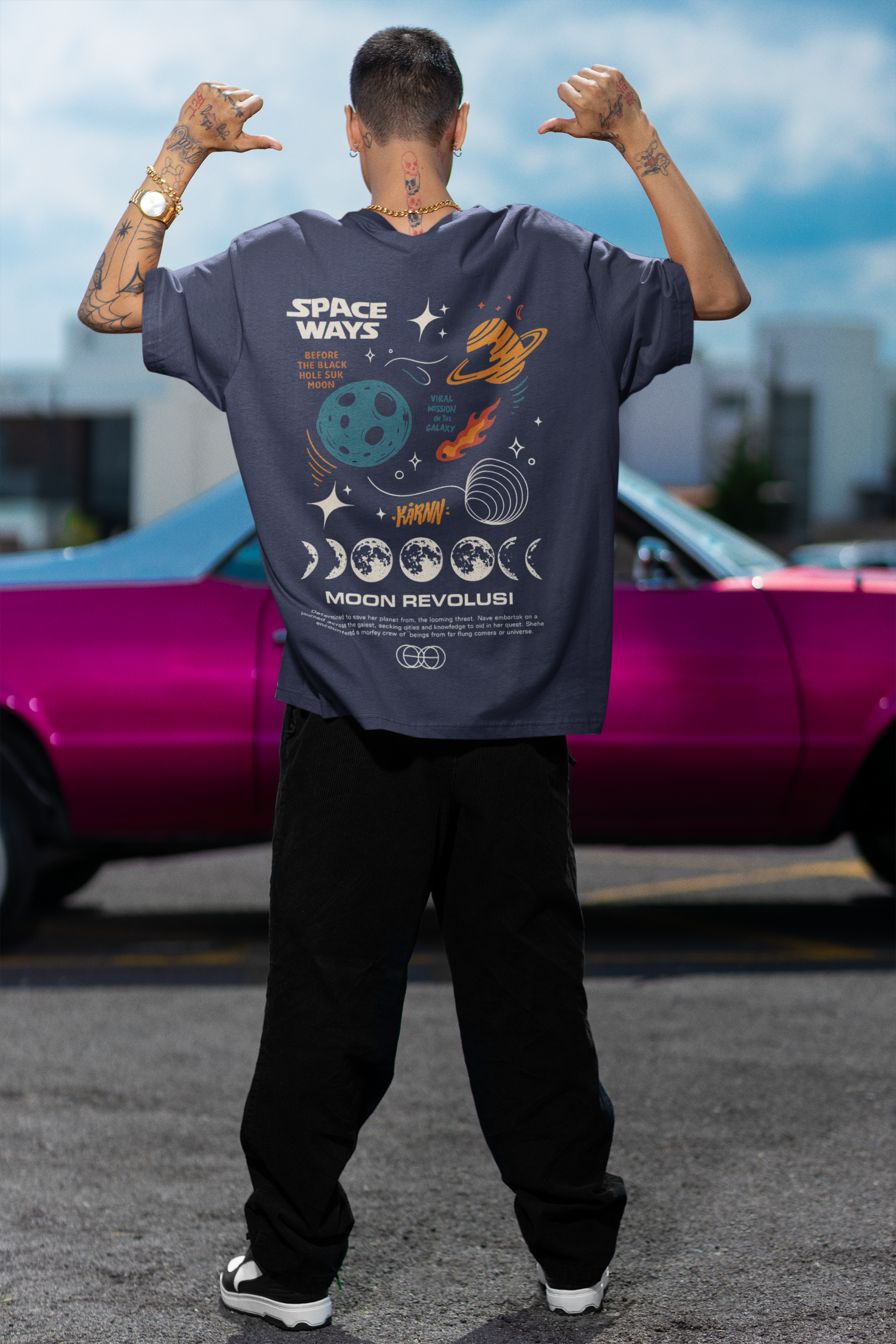 Space Ways Oversized Graphic T-Shirt