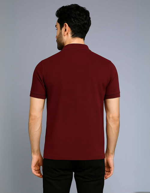 Solid Polo T-Shirt Premium Cotton Brick Red