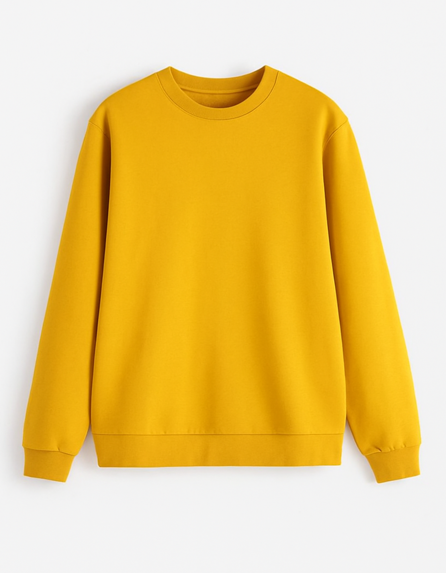 Solid Regular Fit Sweatshirt Mustard Yellow