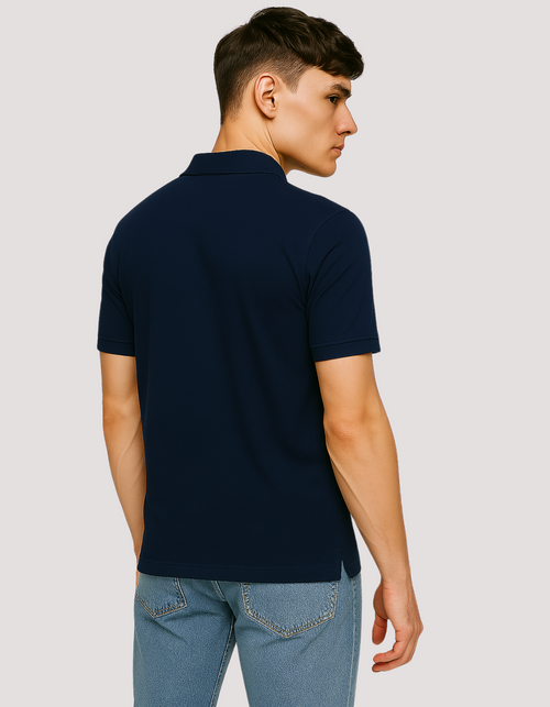 Solid Polo T-Shirt Premium Cotton Navy Blue