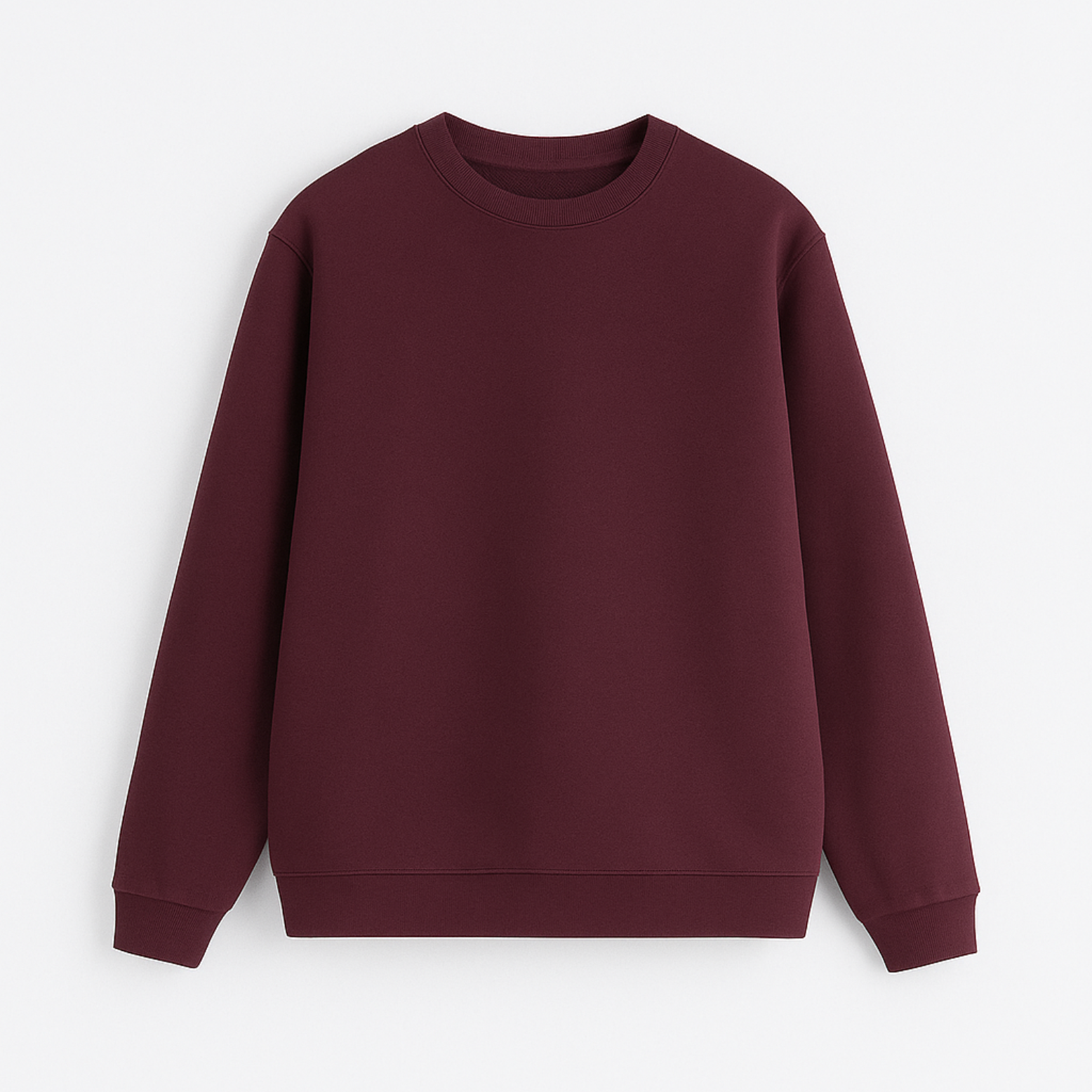 Solid Regular Fit Sweatshirt Maroon