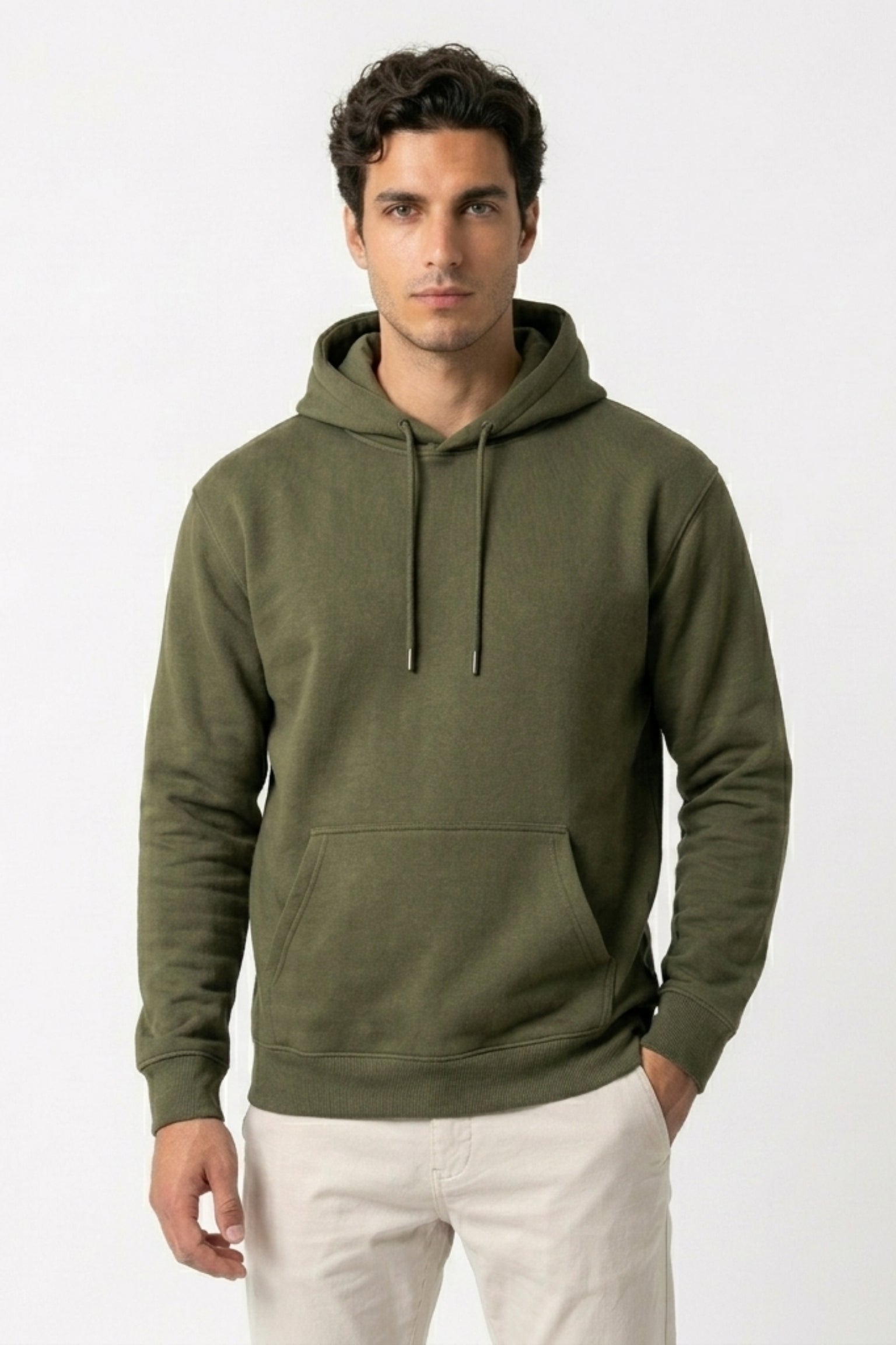 Regular Fit Hoodie Olive Green