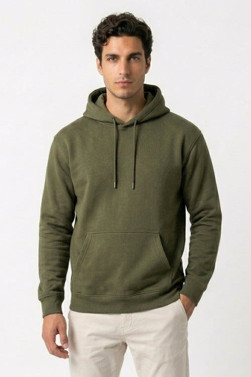 Regular Fit Hoodie Olive Green