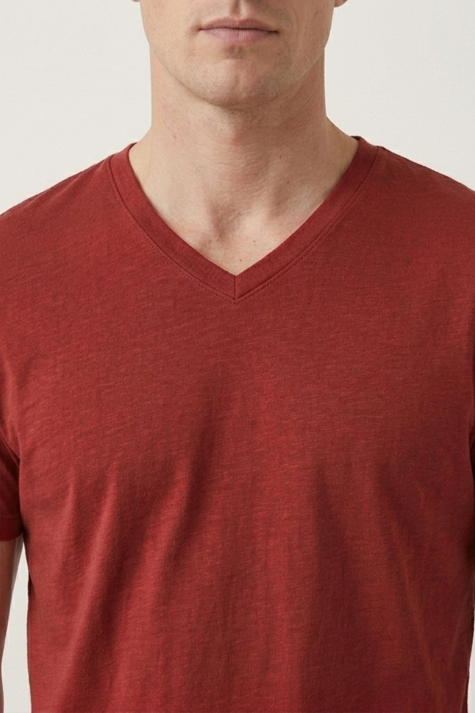 V Neck T-Shirt Red