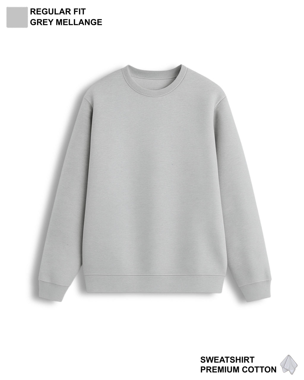 VYBE Regular Fit Sweatshirt Grey Mellange