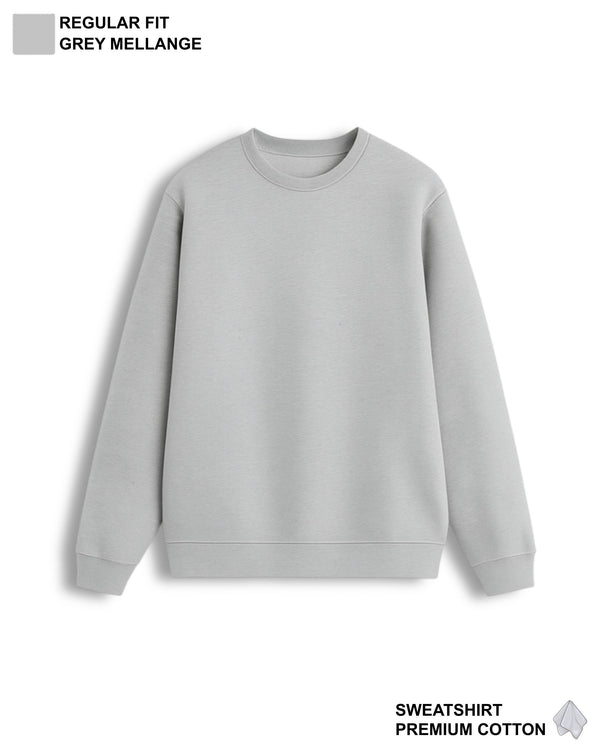 VYBE Regular Fit Sweatshirt Grey Mellange