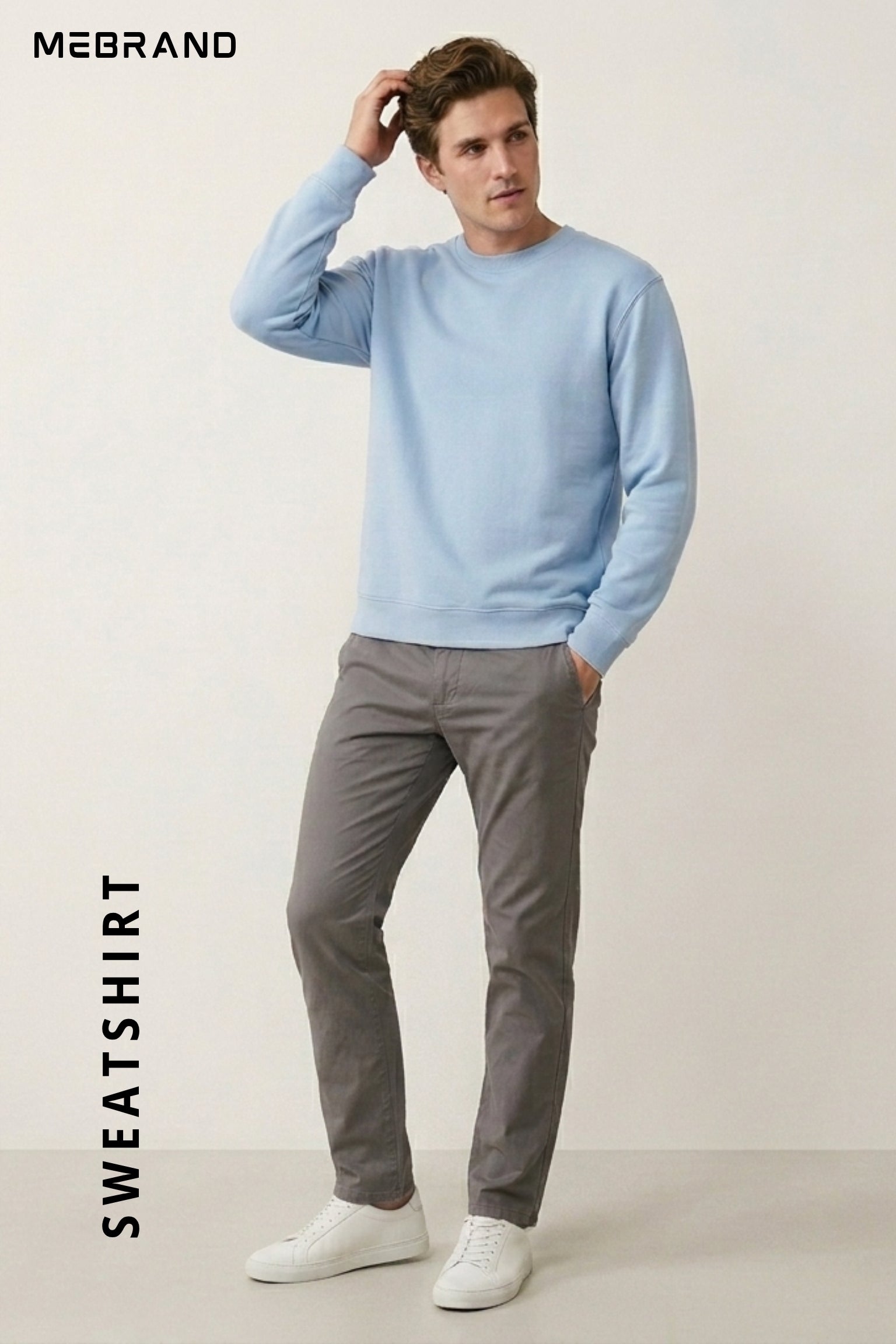Regular Fit Sweatshirt Baby Blue