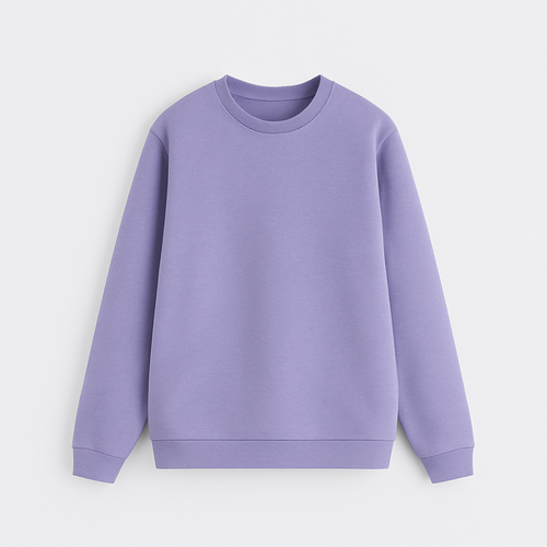 Solid Regular Fit Sweatshirt Lavender