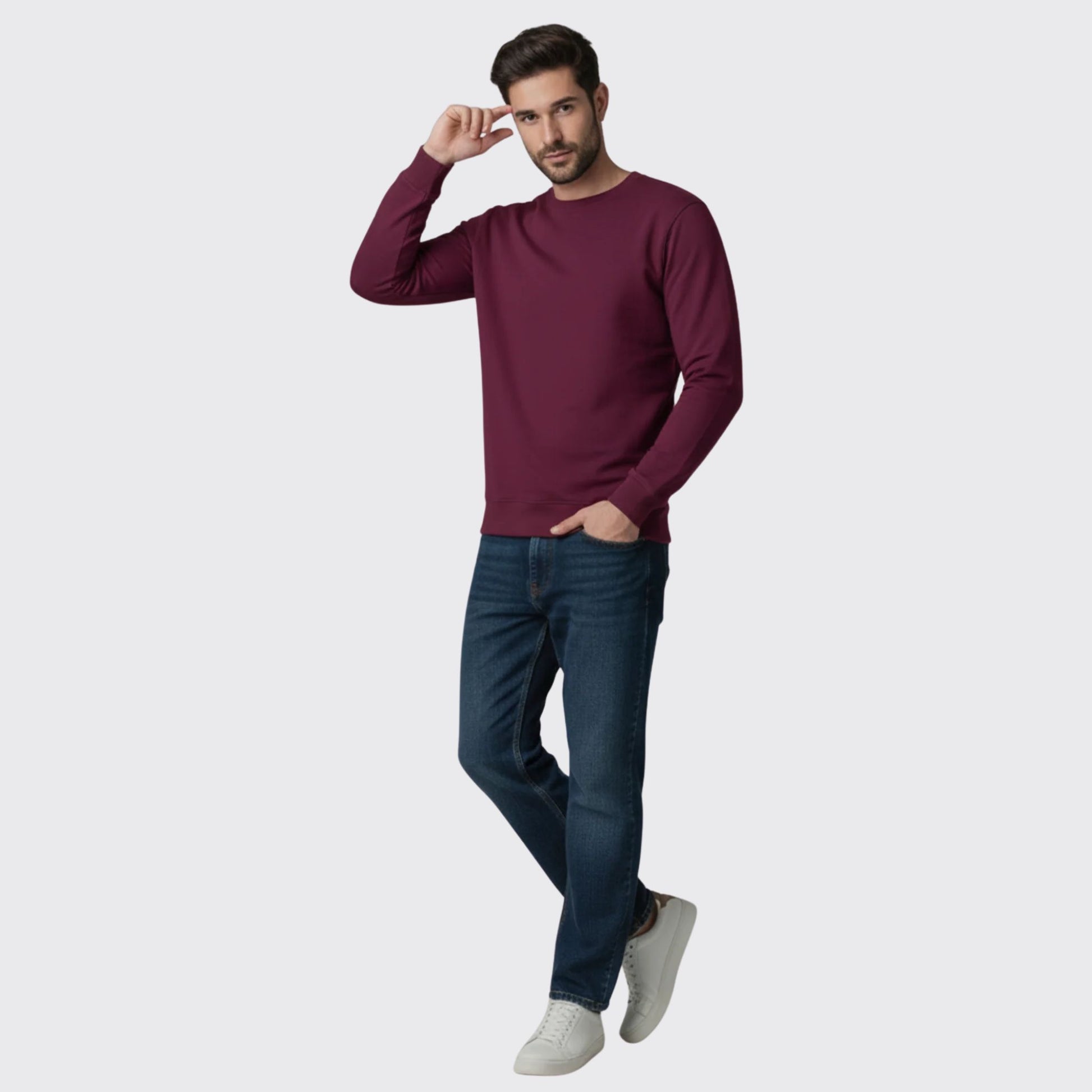 VYBE Regular Fit Sweatshirt Maroon