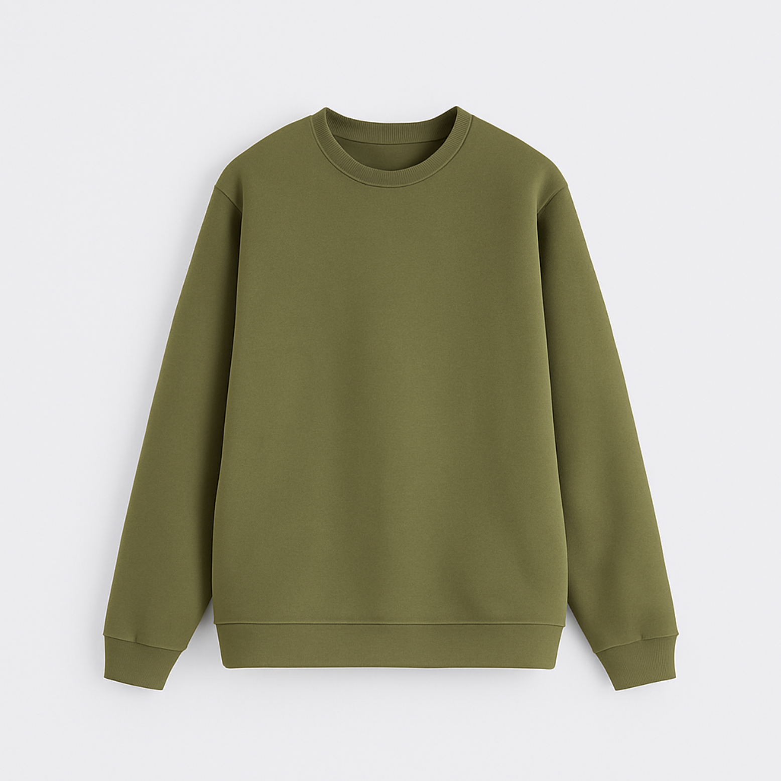 Solid Regular Fit Sweatshirt Olive Green