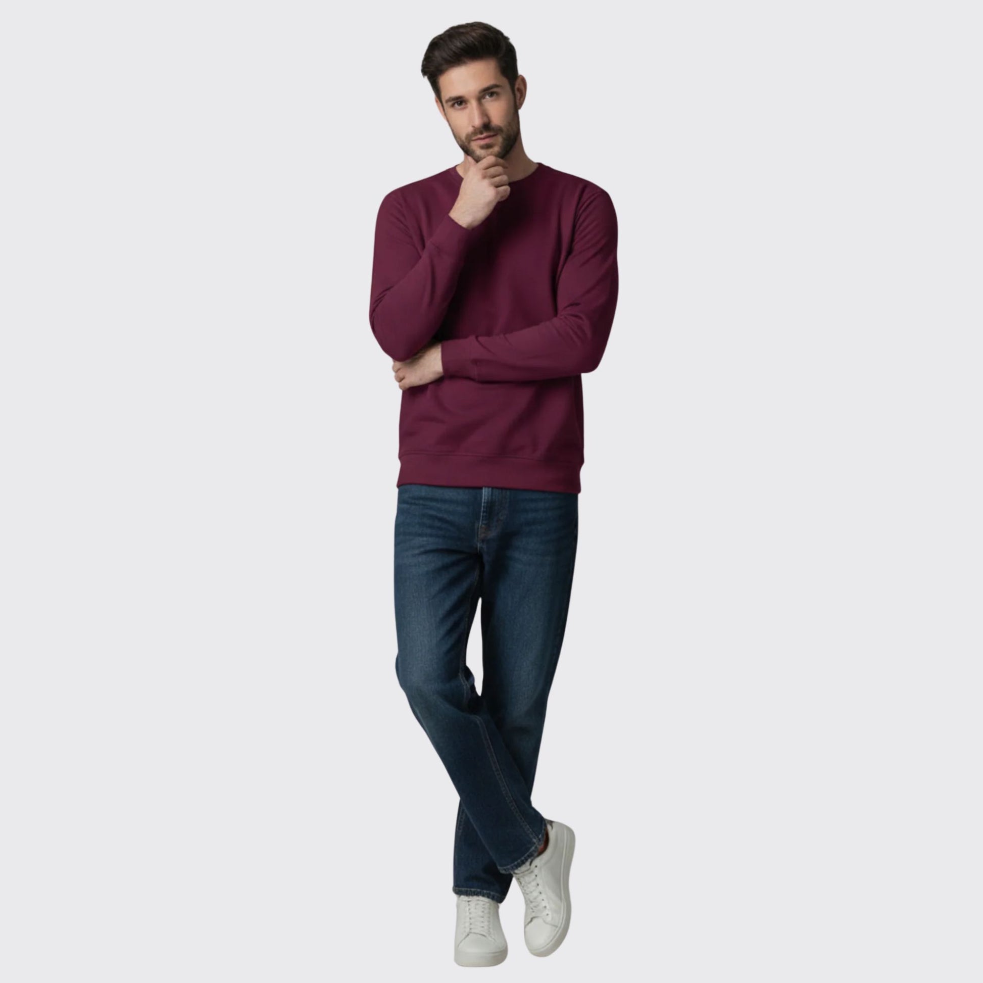 VYBE Regular Fit Sweatshirt Maroon