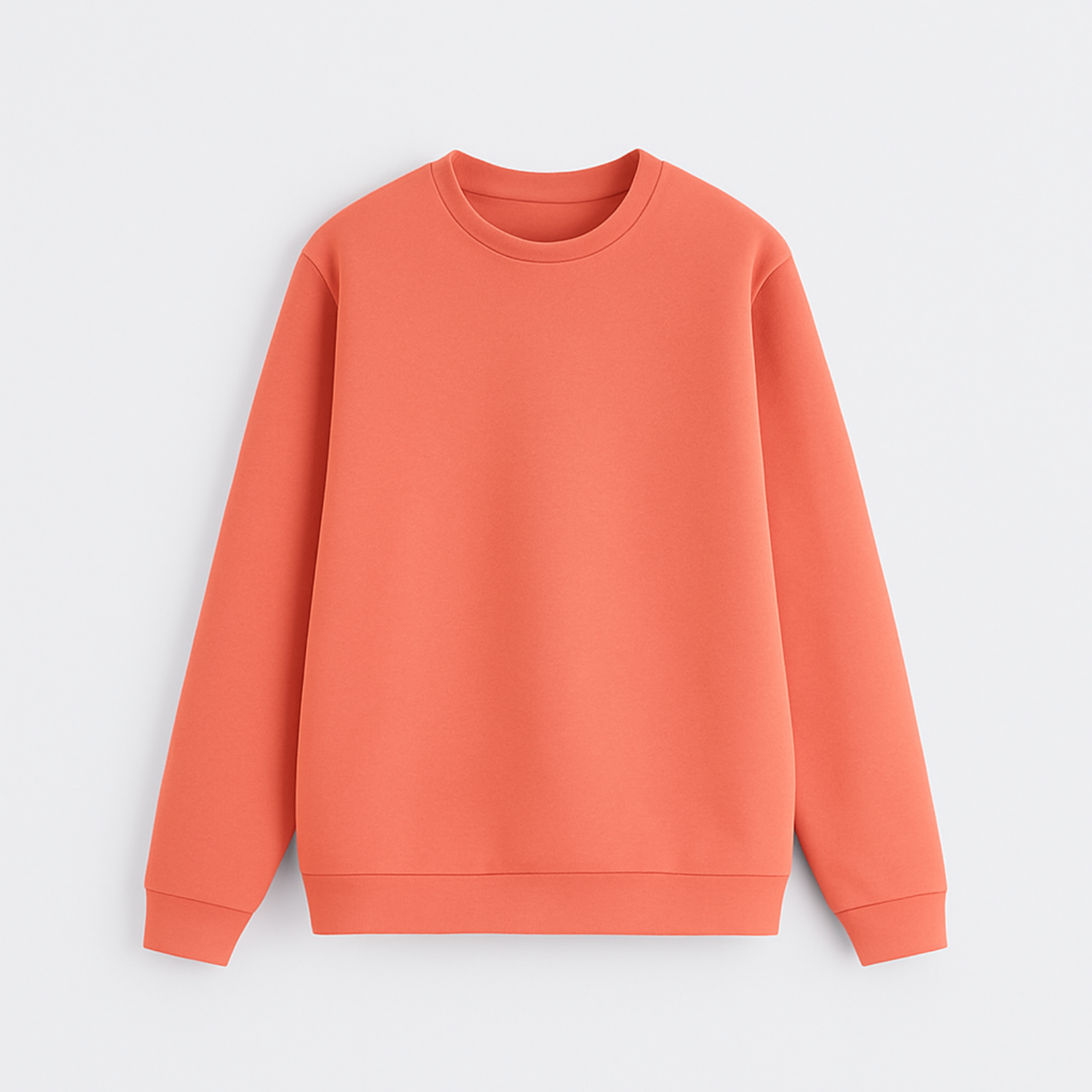 Solid Regular Fit Sweatshirt Coral
