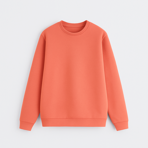 Solid Regular Fit Sweatshirt Coral