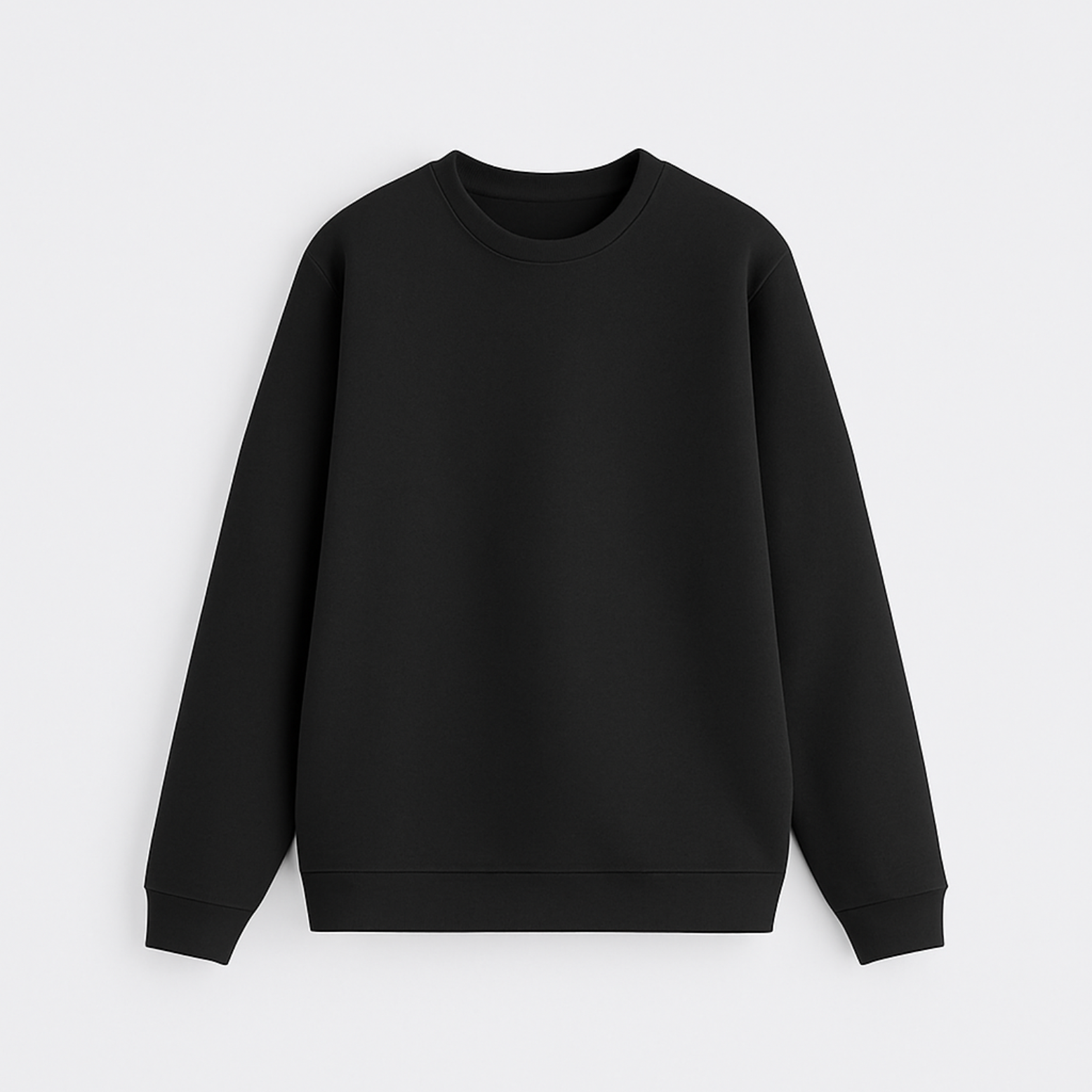 Solid Regular Fit Sweatshirt Black
