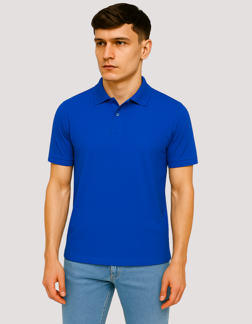 Solid Polo T-Shirt Premium Cotton Royal Blue