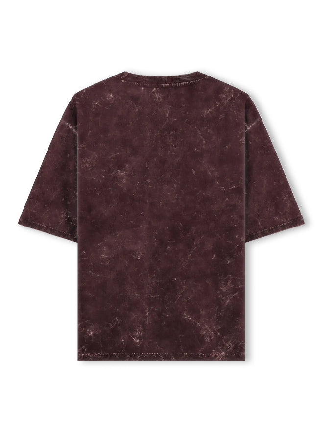 DustEdge Washed Oversize T-Shirt Maroon