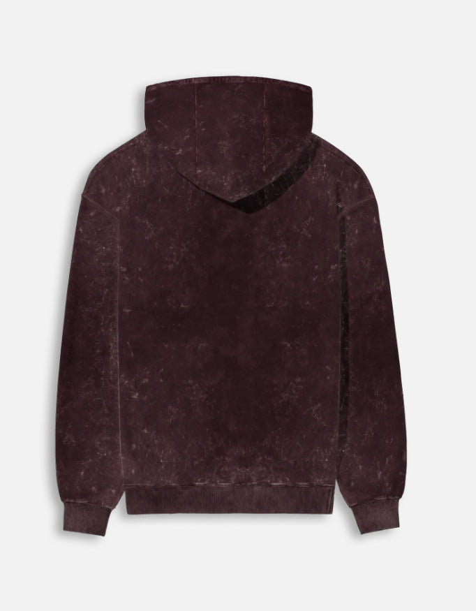 DustEdge Washed Regular Fit Hoodie Maroon