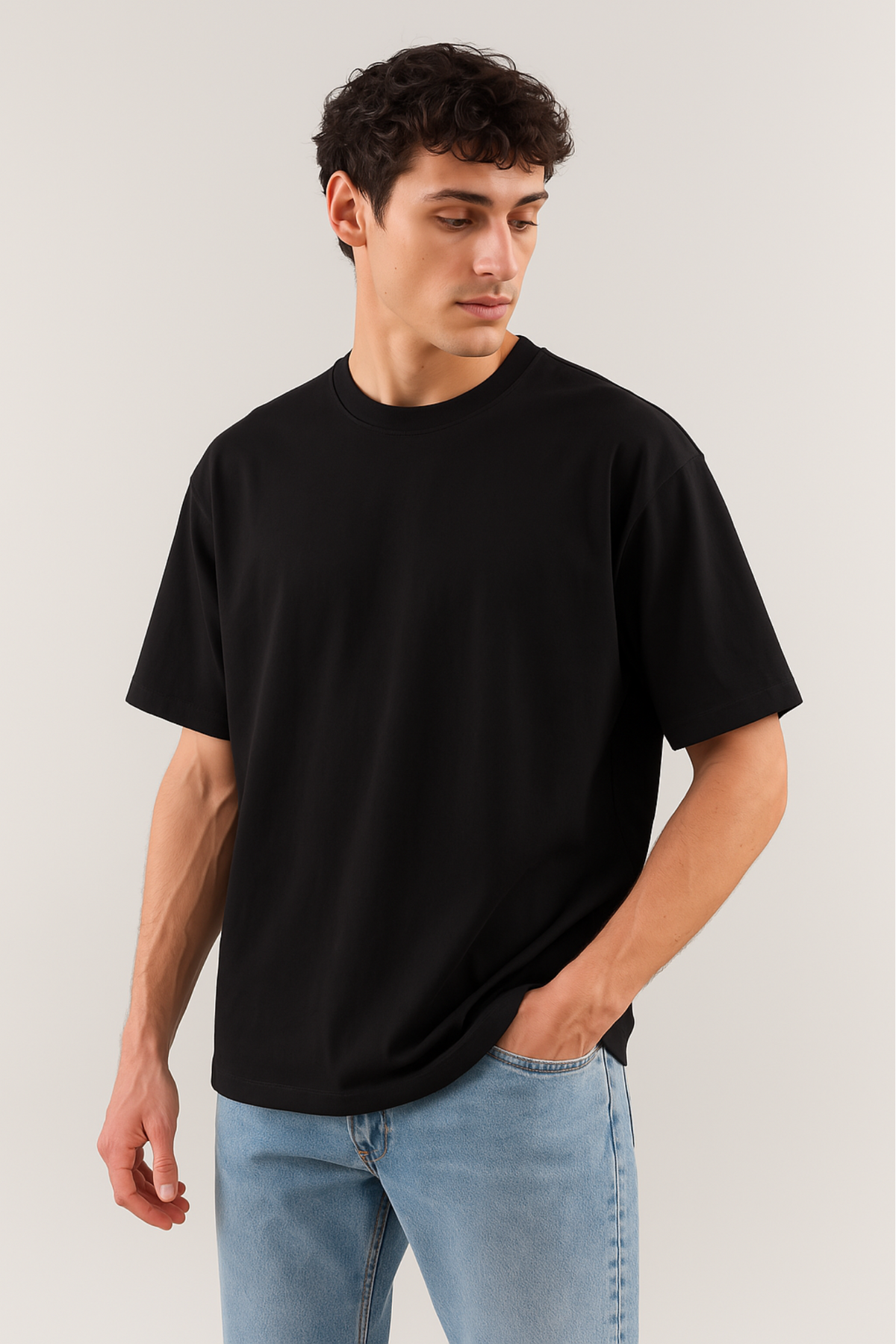 Men’s Oversized T-Shirt Premium Cotton Black