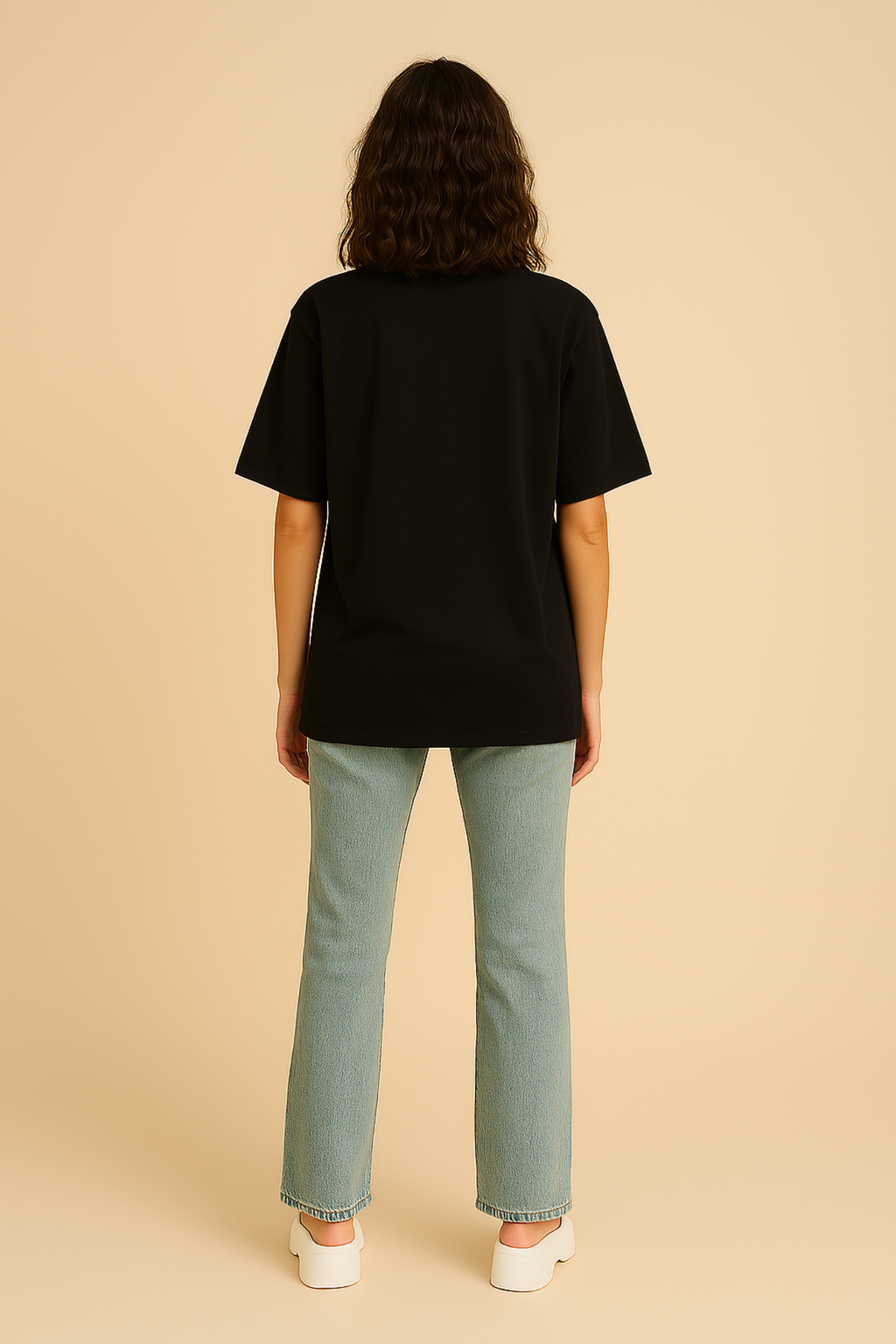 Women Premium Cotton Oversized T-Shirt Black