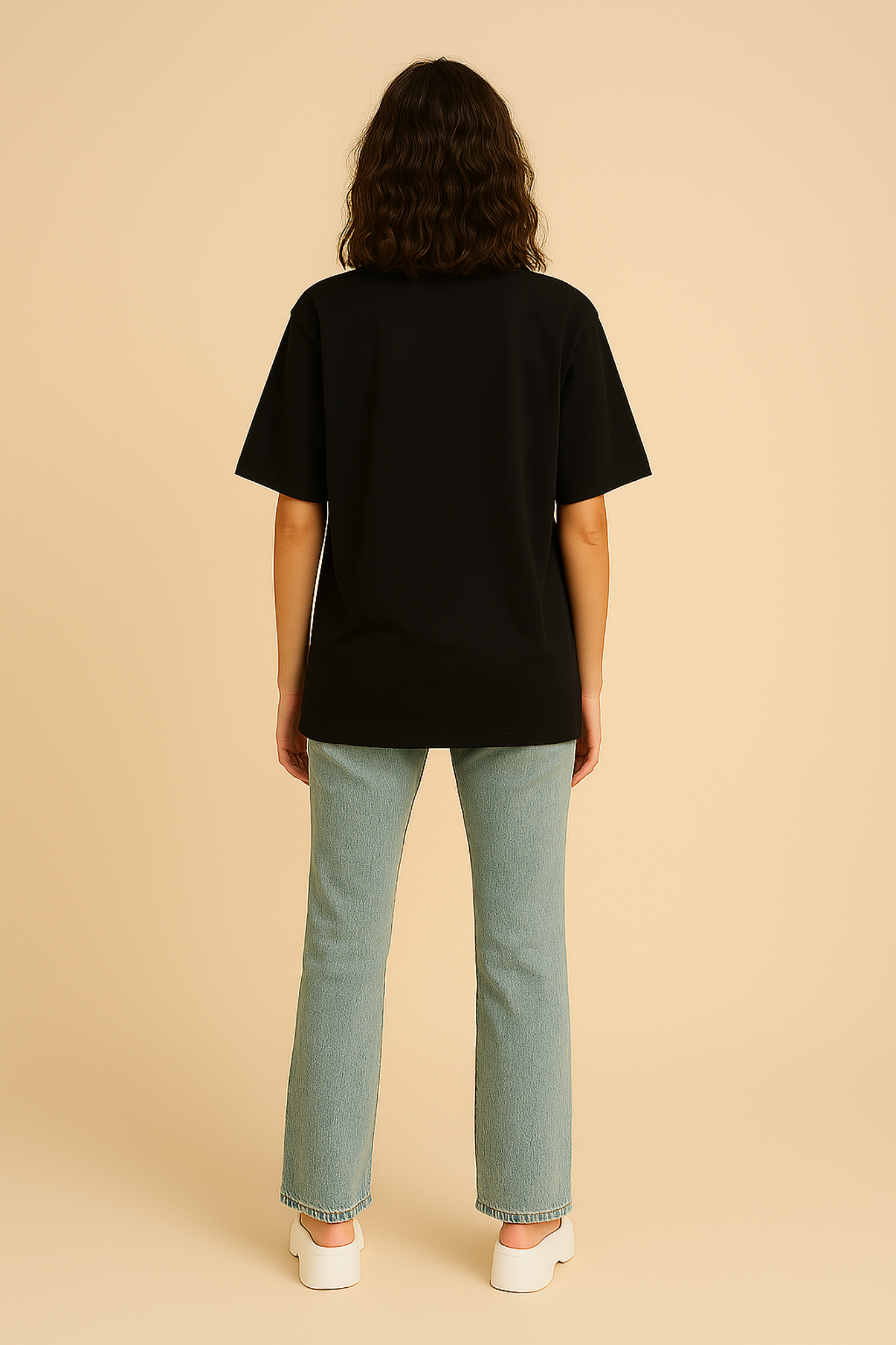 Women Premium Cotton Oversized T-Shirt Black