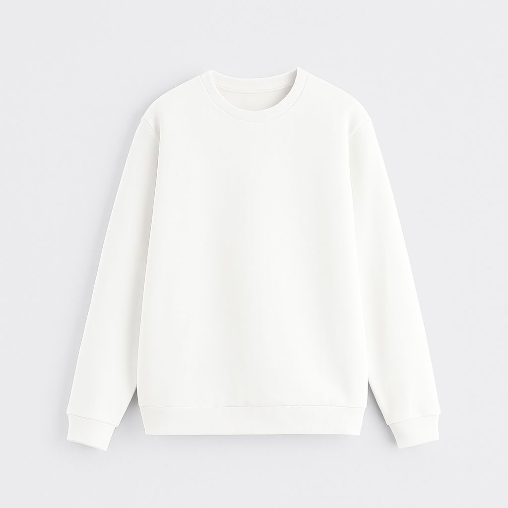 Solid Regular Fit Sweatshirt White