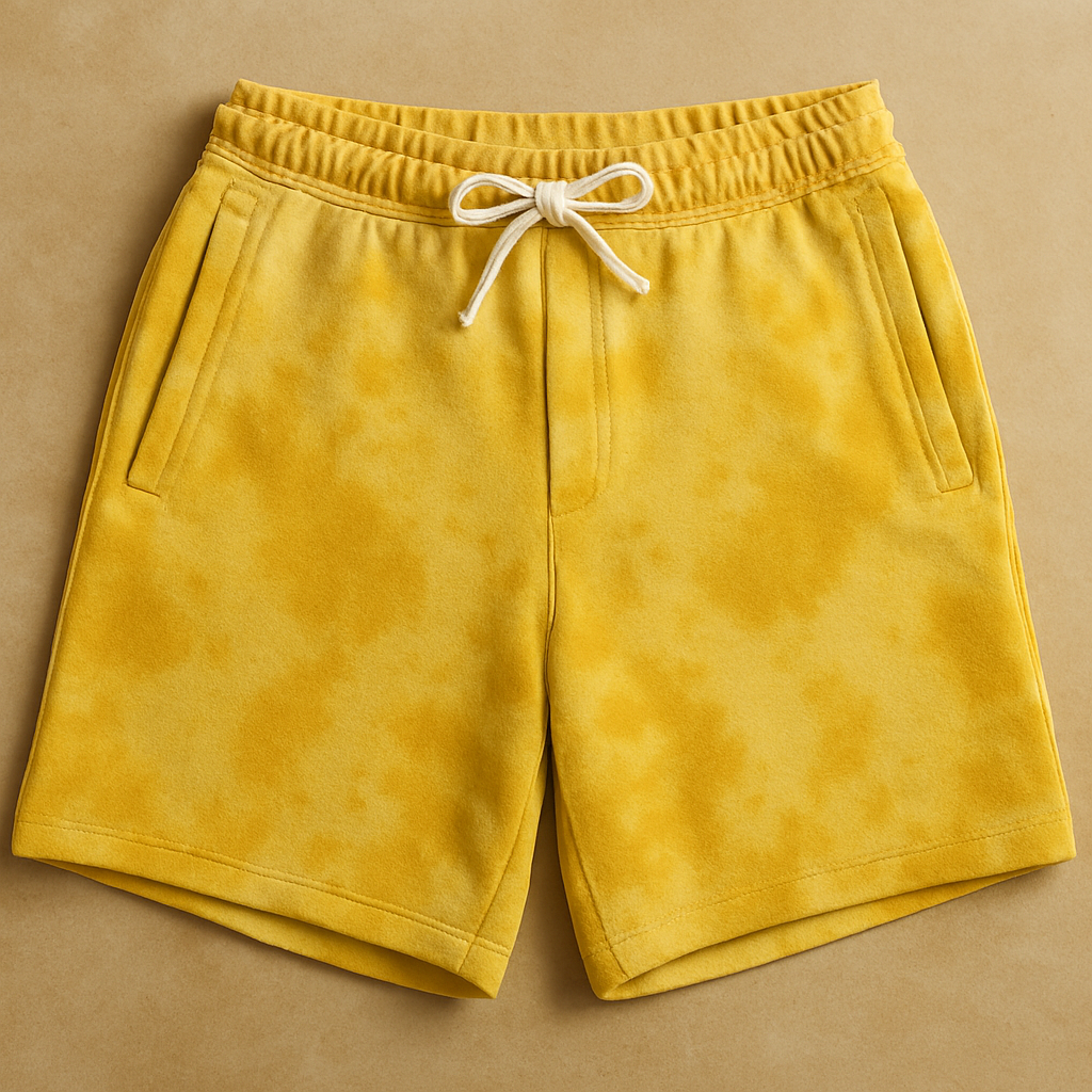 Unisex Tie Dye Shorts Yellow
