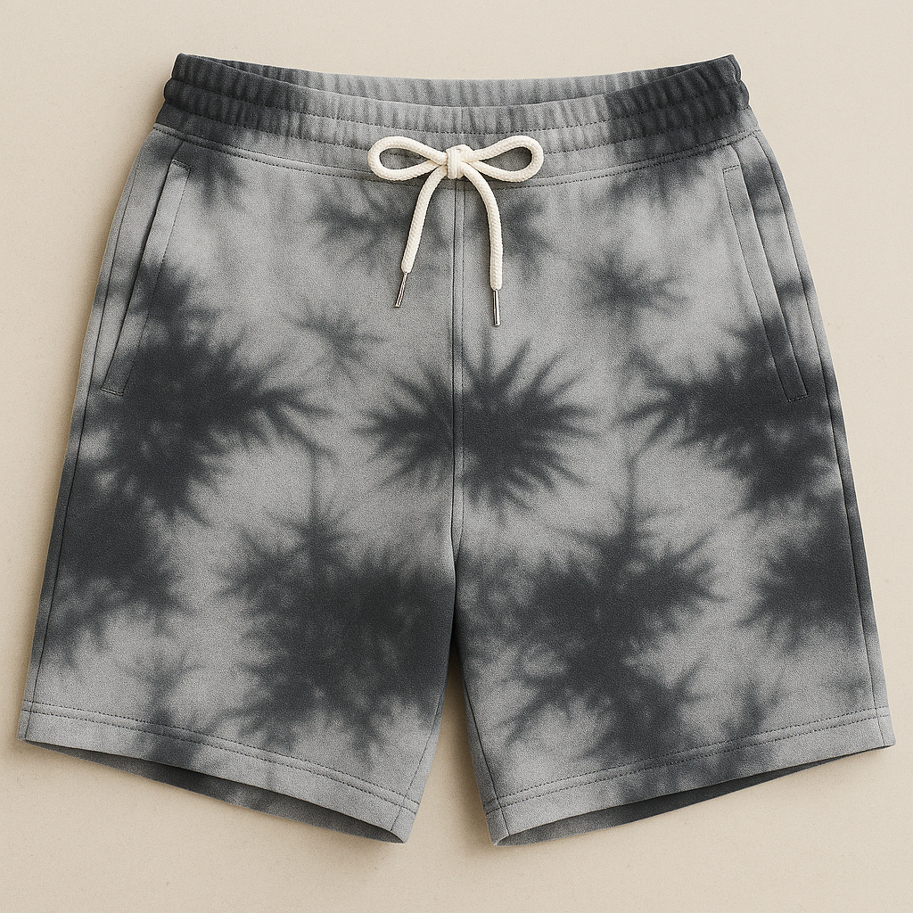 Unisex Tie Dye Shorts White Black