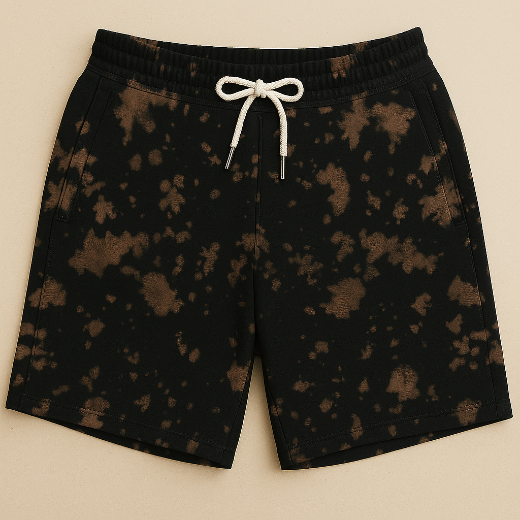 Unisex Tie Dye Shorts Brown Black