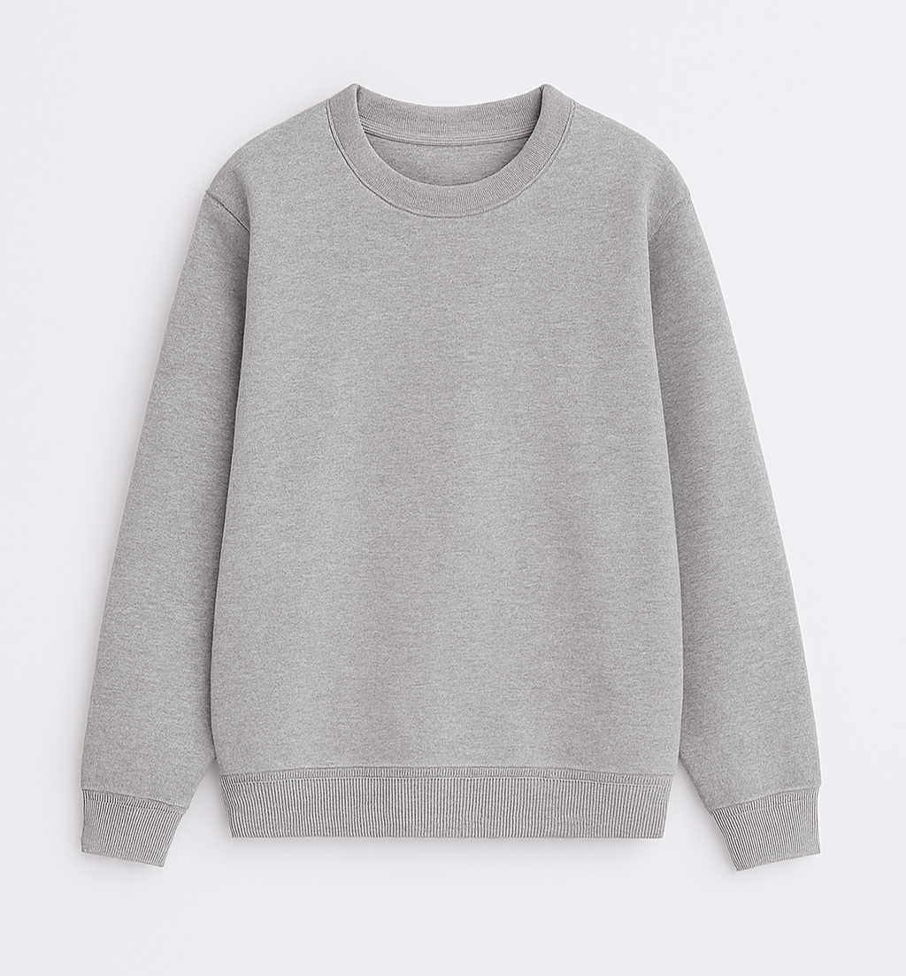 Solid Regular Fit Sweatshirt Grey