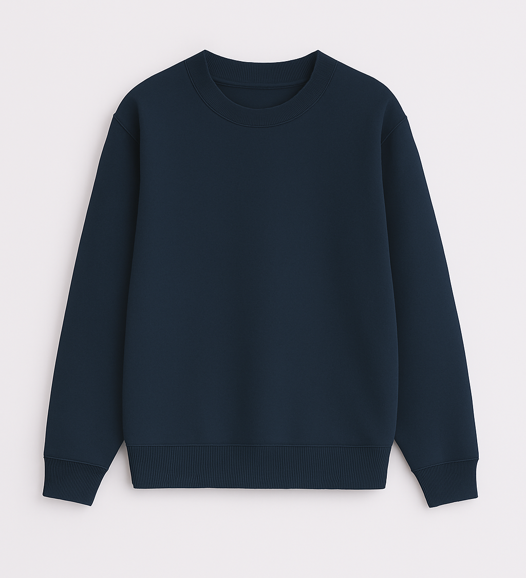 Solid Regular Fit Sweatshirt Navy Blue