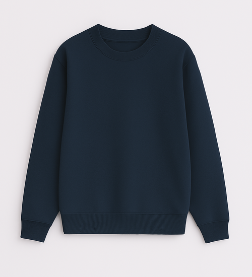 Solid Regular Fit Sweatshirt Navy Blue