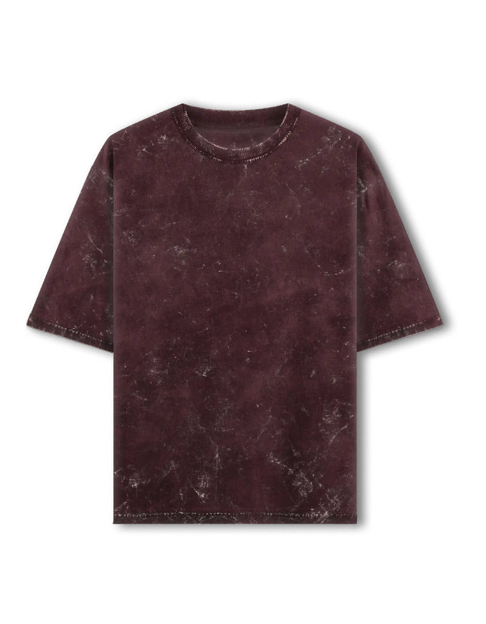 DustEdge Washed Oversize T-Shirt Maroon