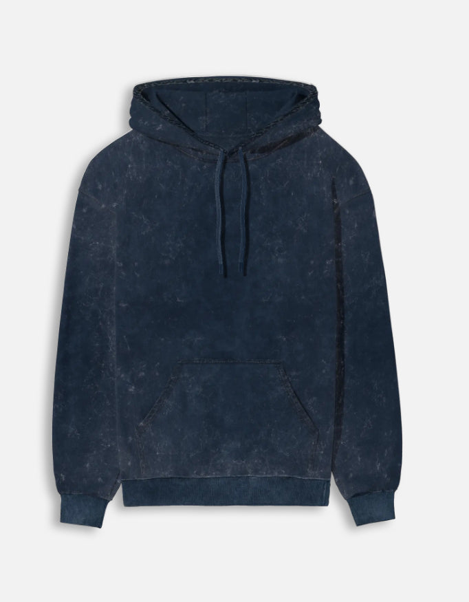 DustEdge Washed Regular Fit Hoodie Navy Blue