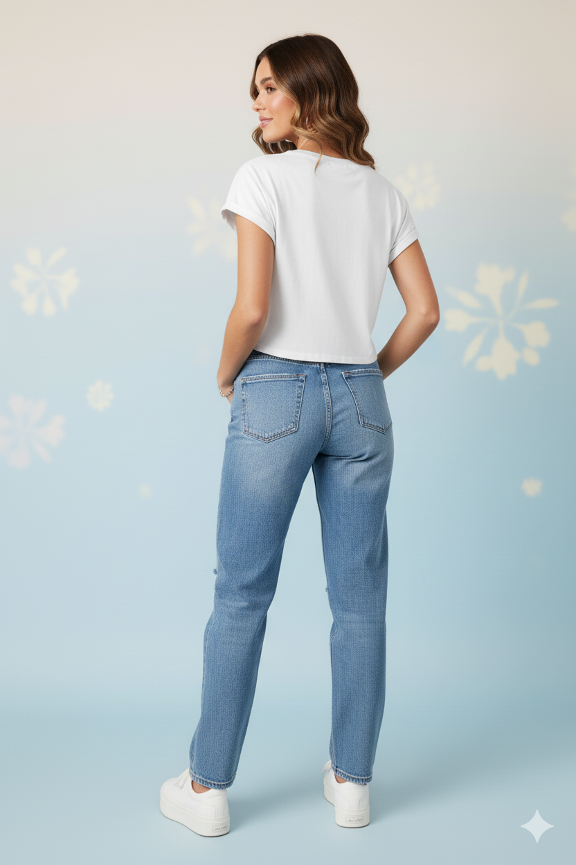 White Spirit Butterfly Crop Top