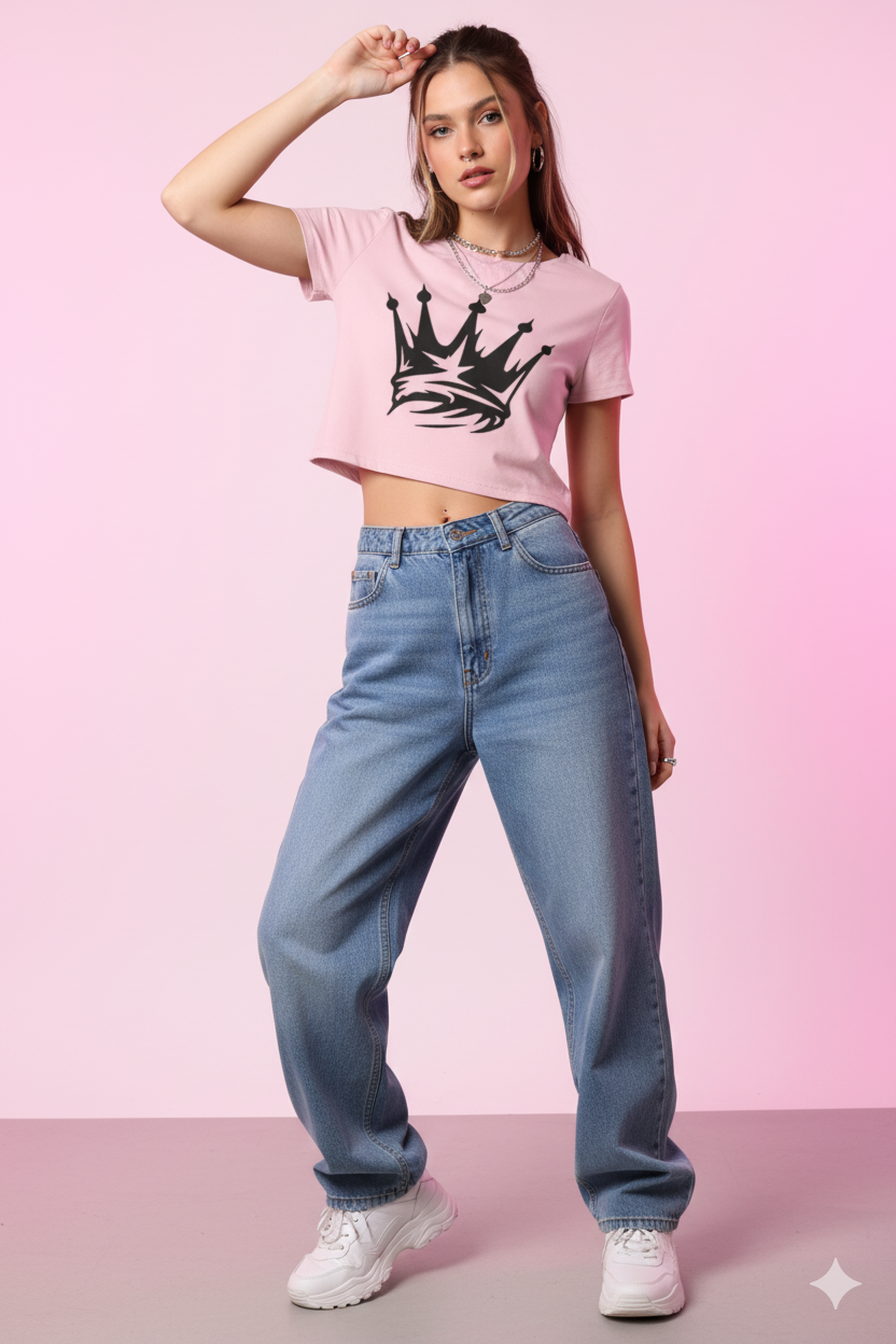 Mebrand Crowned Bliss Crop Top