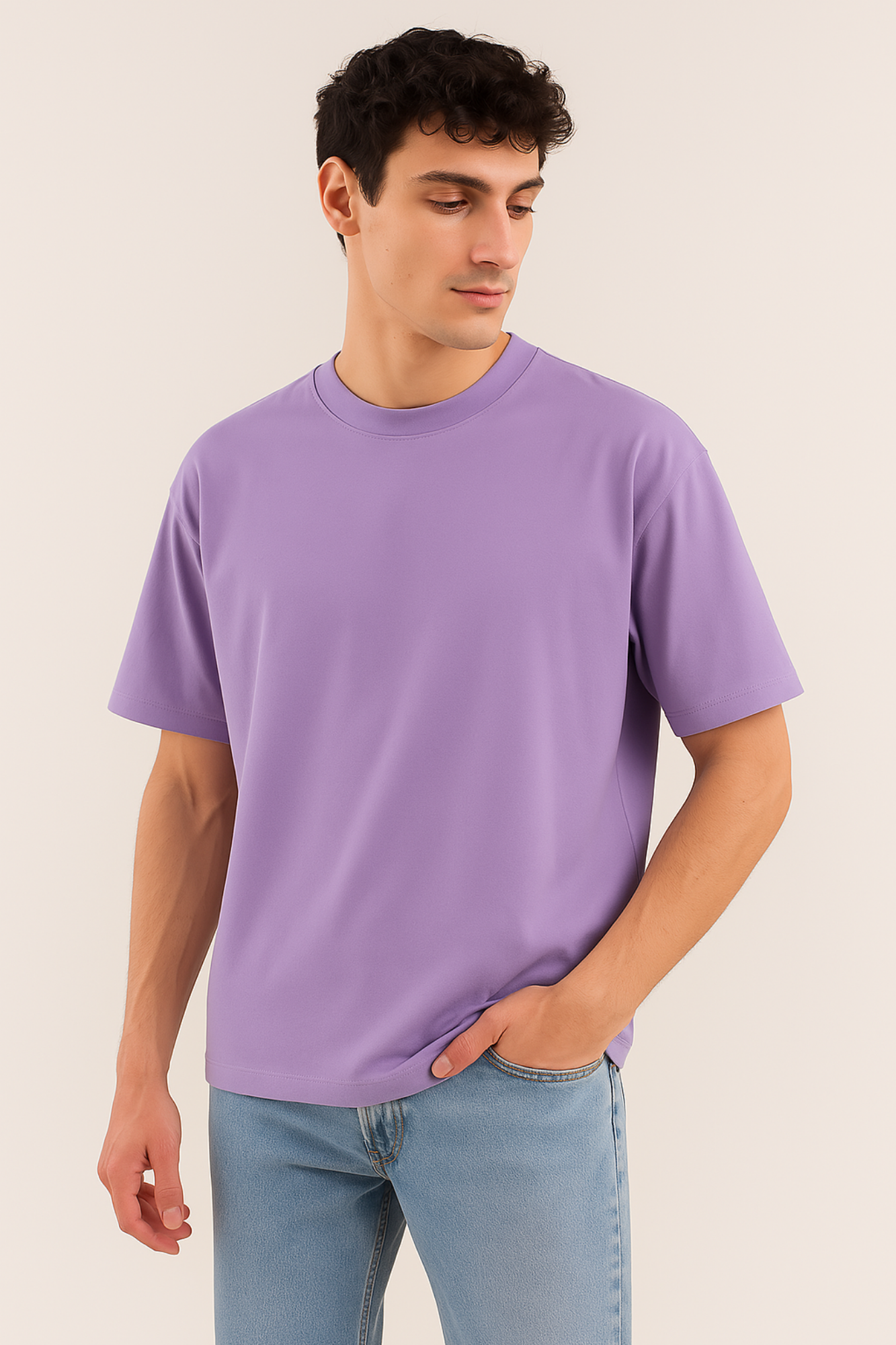 Men’s Oversized T-Shirt Premium Cotton Lavender