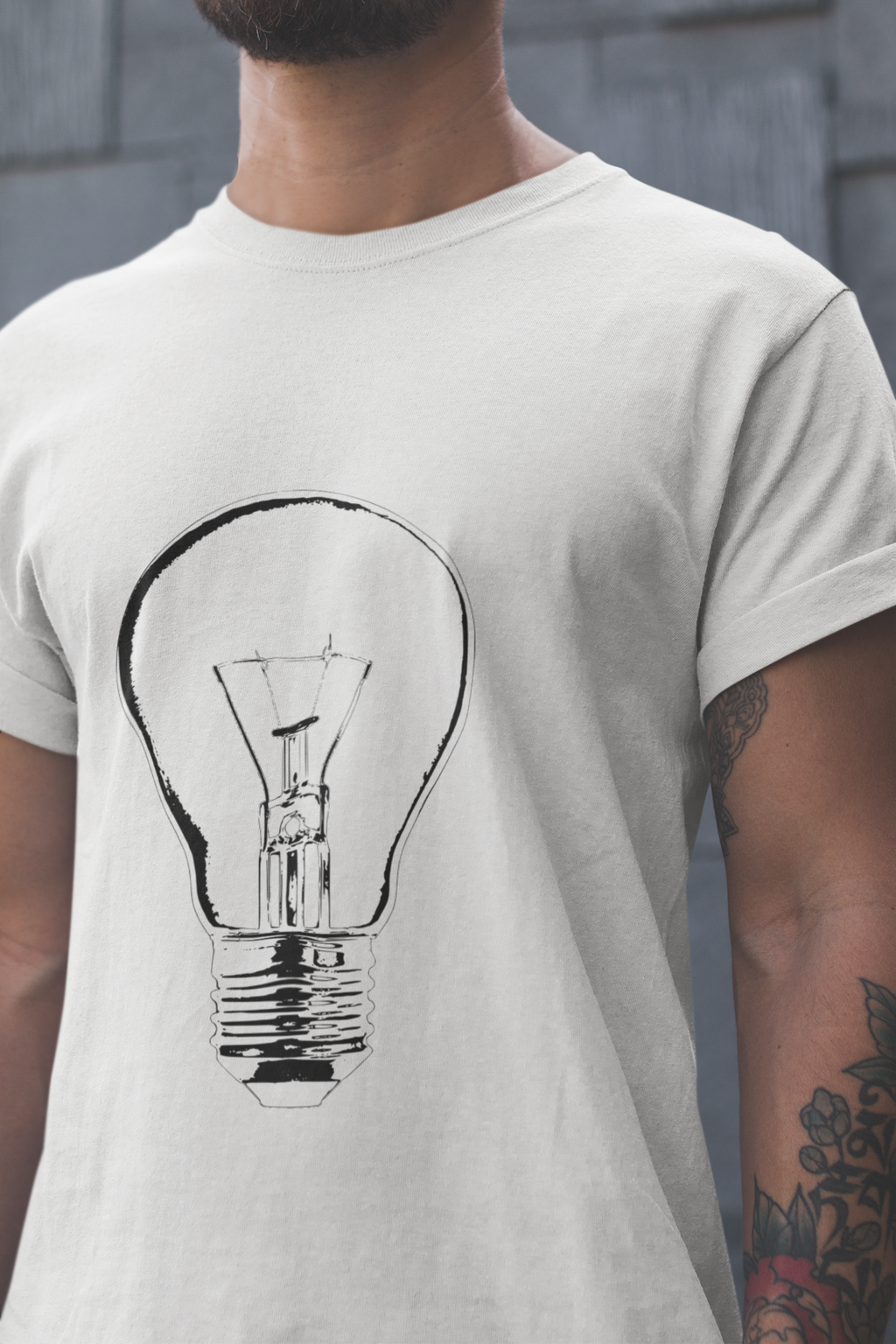 Mebrand Bulb Men's Regular Fit Cotton Printed T-Shirt