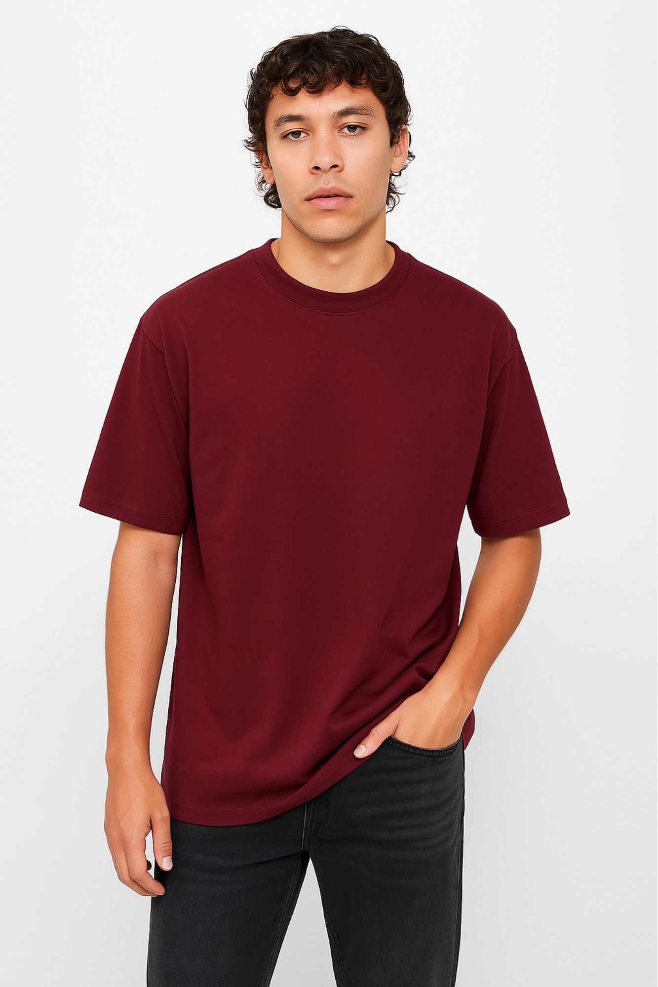 Men’s Oversized T-Shirt Premium Cotton Maroon