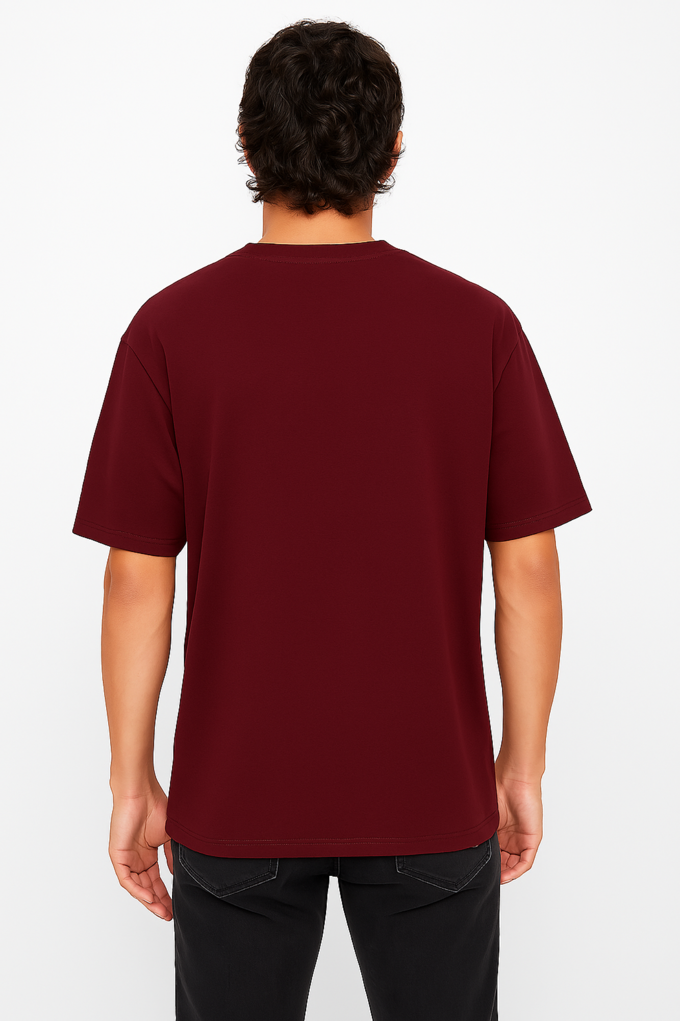 Men’s Oversized T-Shirt Premium Cotton Maroon