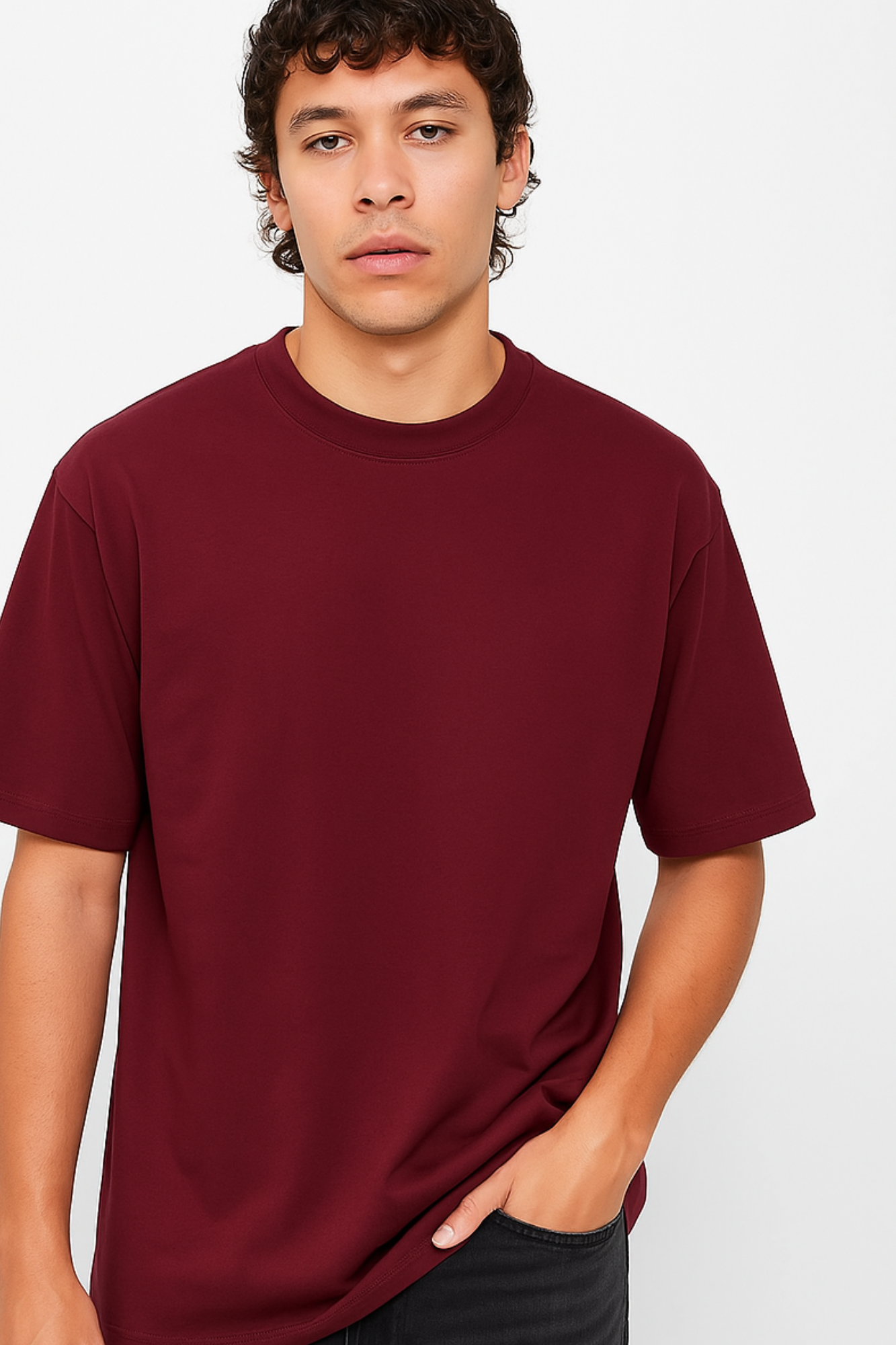 Men’s Oversized T-Shirt Premium Cotton Maroon