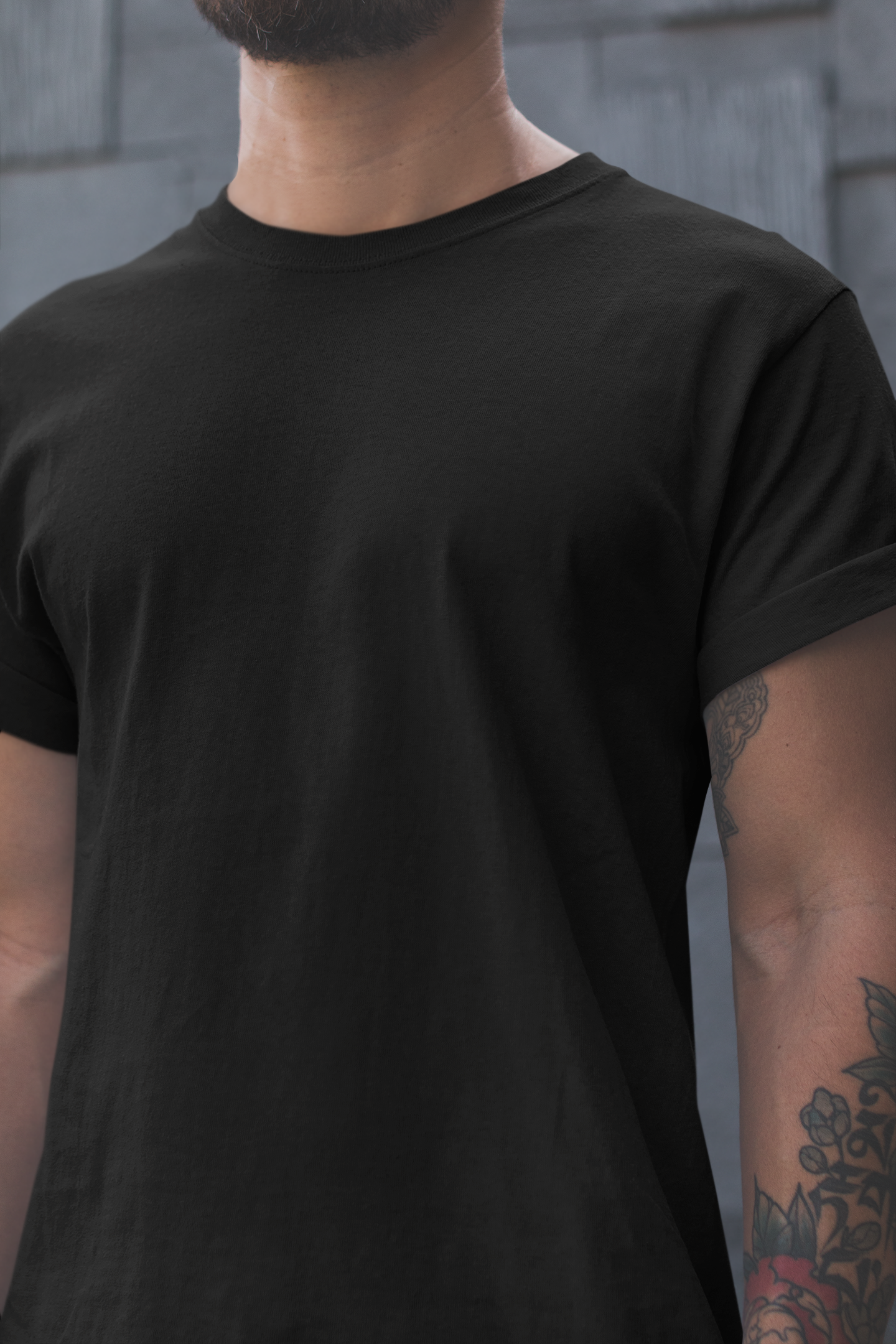 Black 180 GSM Regular Fit Cotton T-Shirt – Bio-Washed Casual Wear