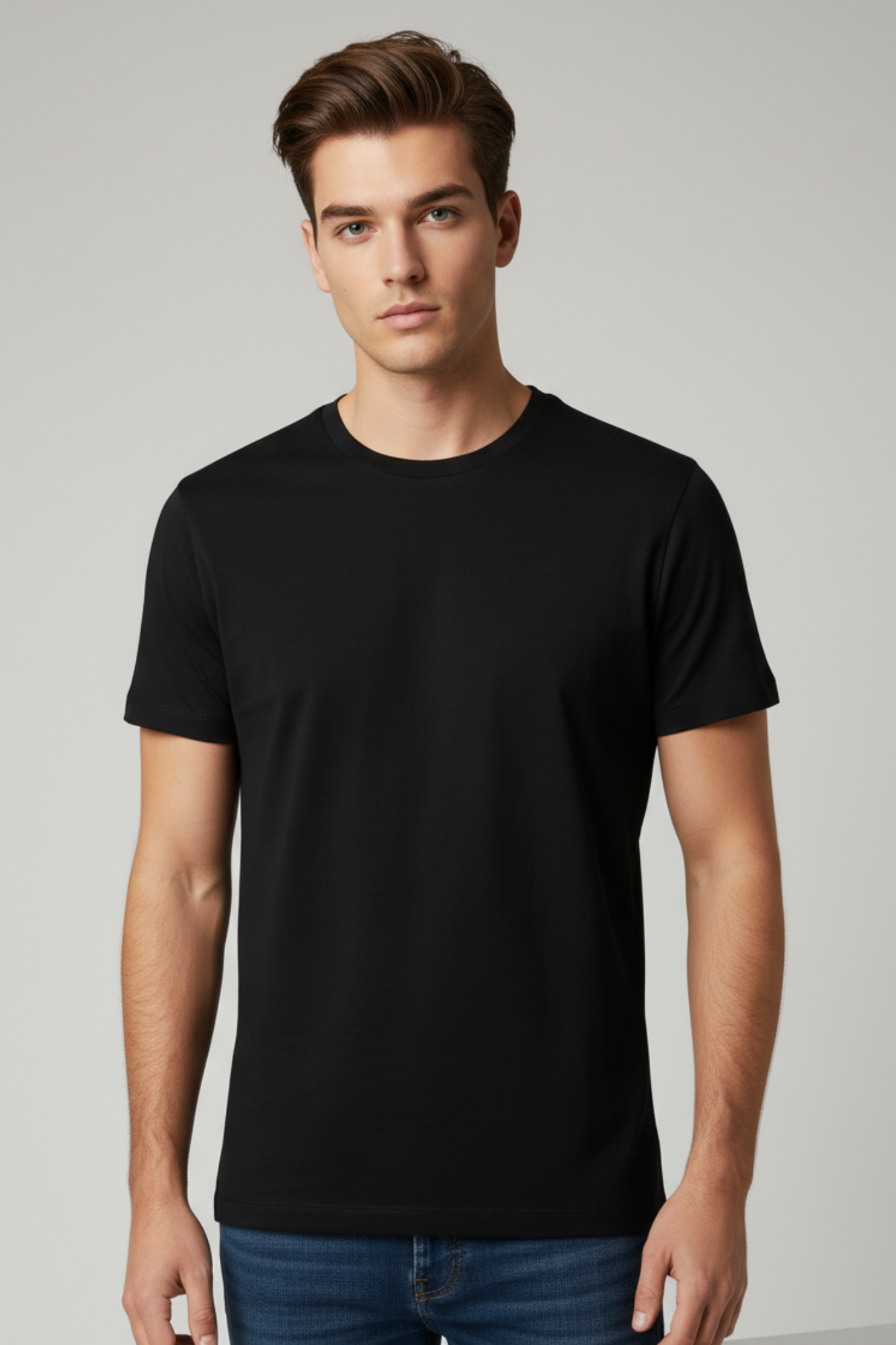 Stylish Black bio-washed stretch t-shirt – Mebrand everyday wear