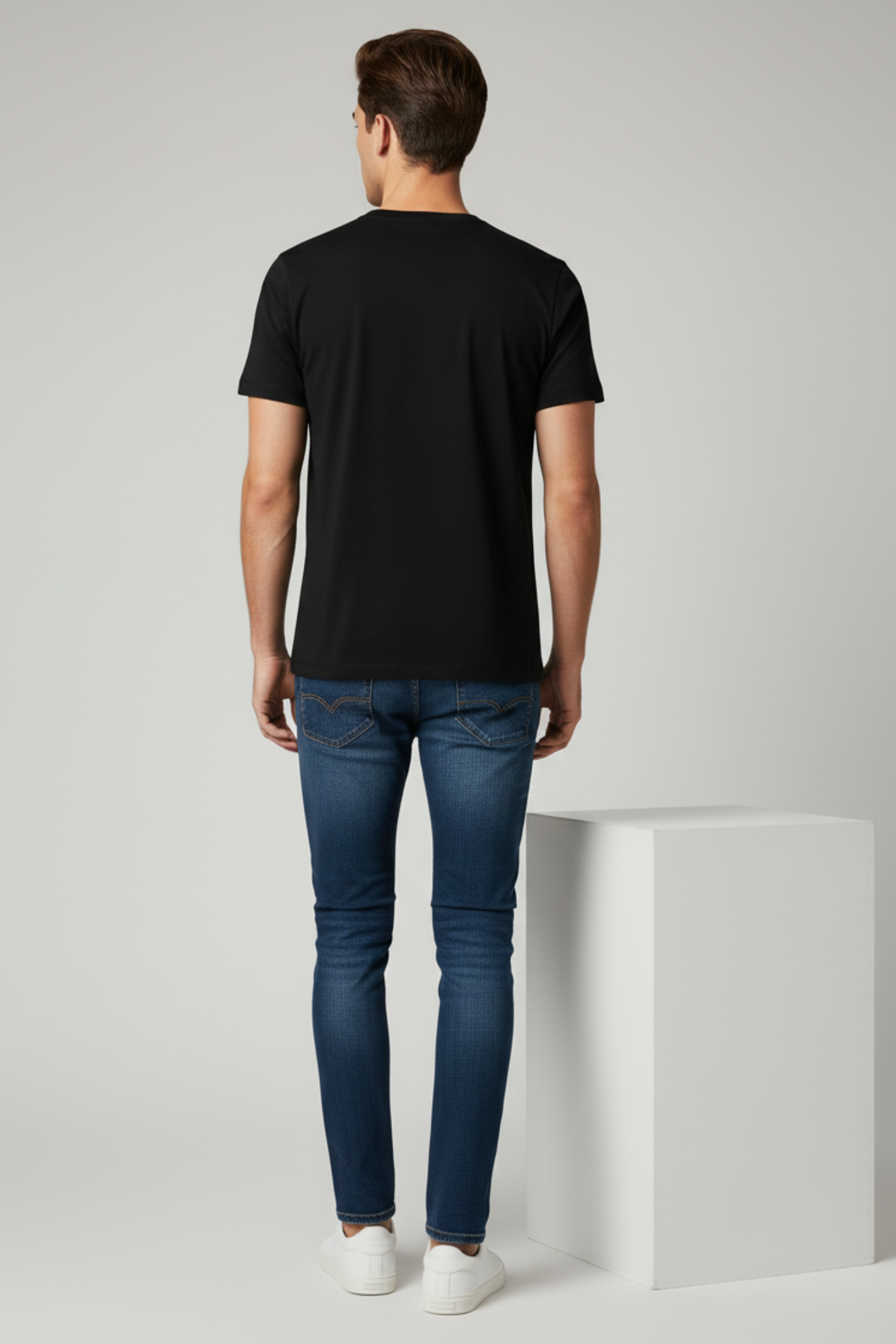 Stylish Black bio-washed stretch t-shirt – Mebrand everyday wear