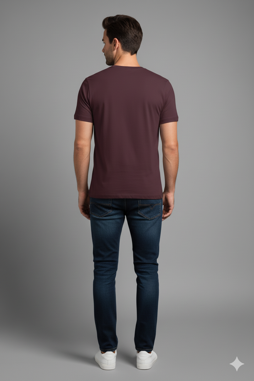 Shop Men’s Eat Sleep Basketball Repeat Printed T-Shirt in Maroon. Premium cotton fabric with sporty graphic print—perfect for basketball fans & casual streetwear.