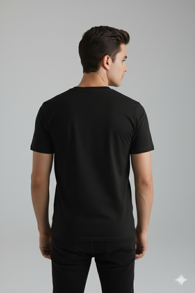 Men’s Black Positive Printed T-Shirt – Stylish Motivational Tee