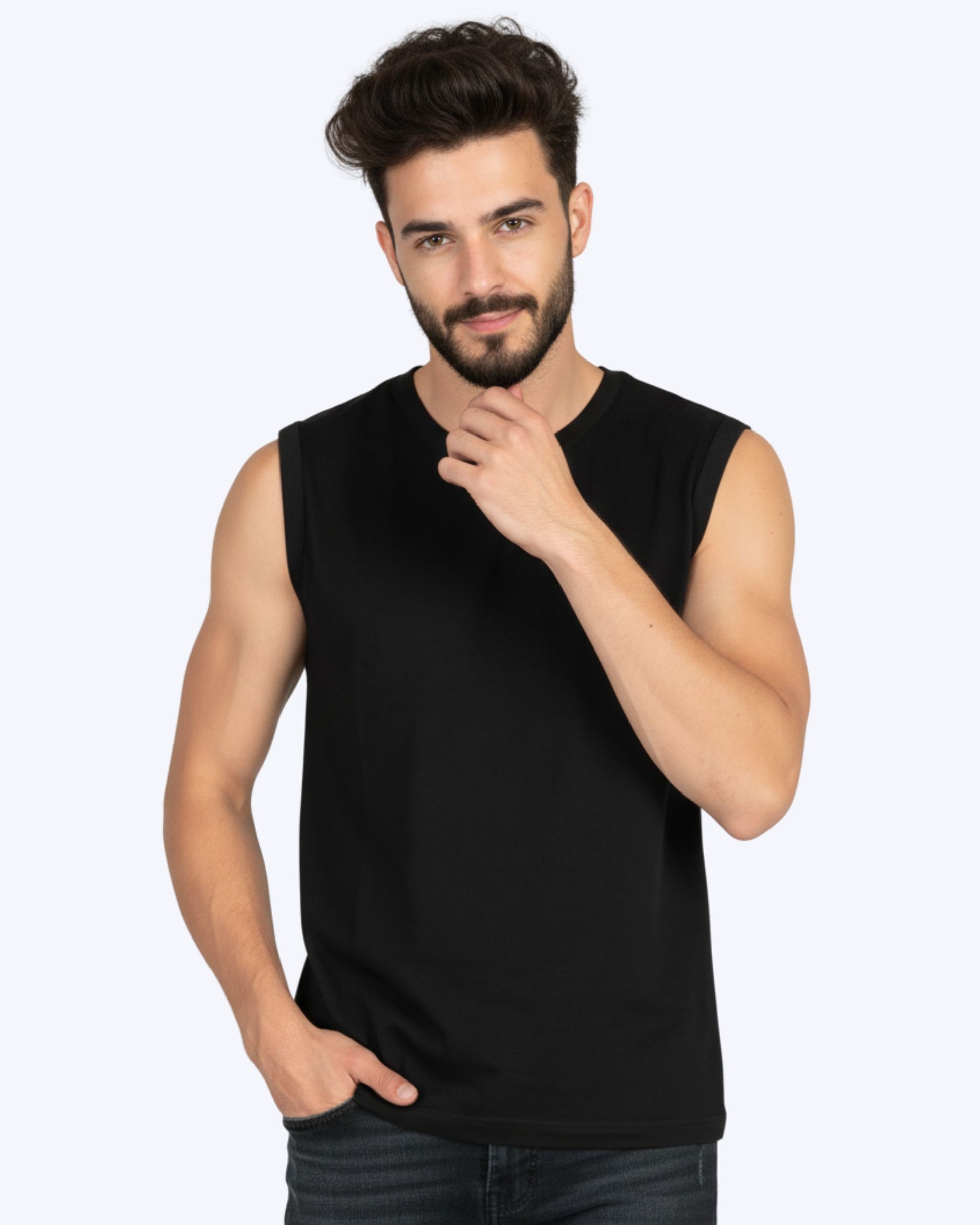 WAVY Sleeveless Tee Black