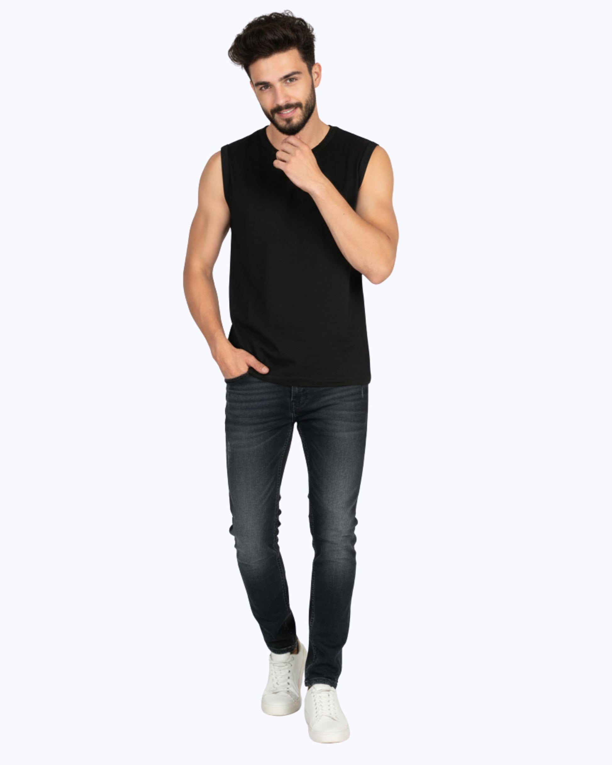 WAVY Sleeveless Tee Black