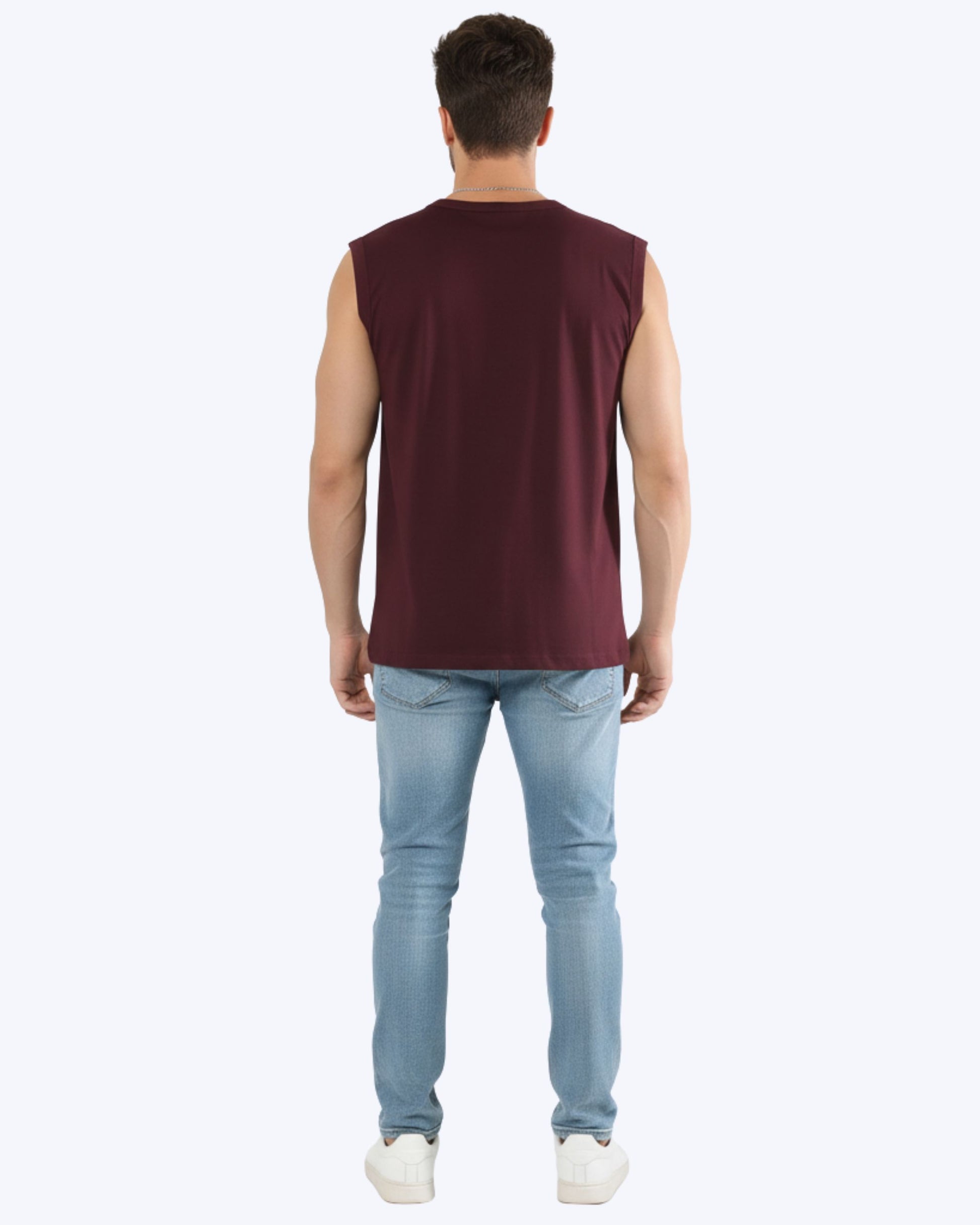 WAVY Sleeveless Tee Maroon