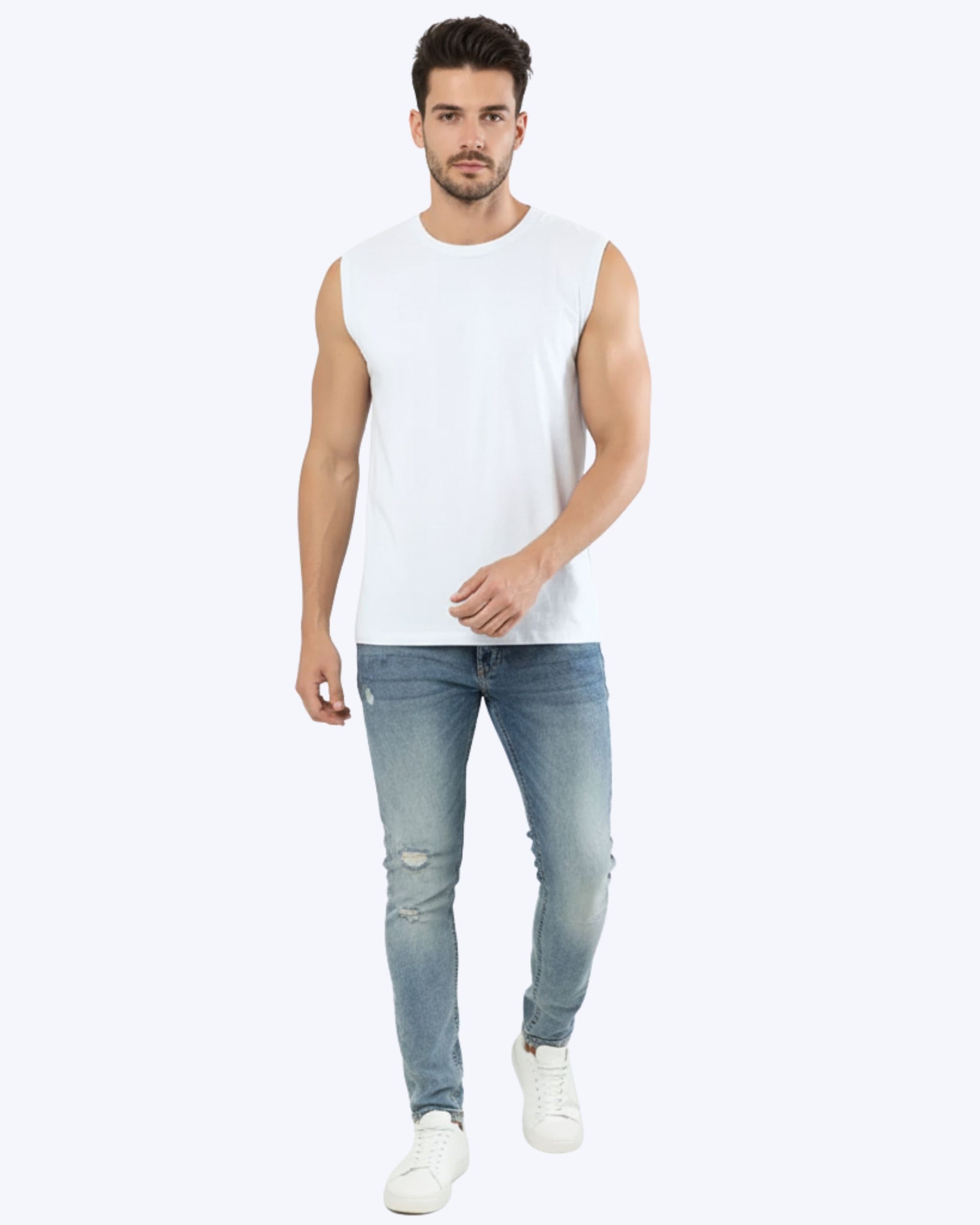 WAVY Sleeveless Tee White