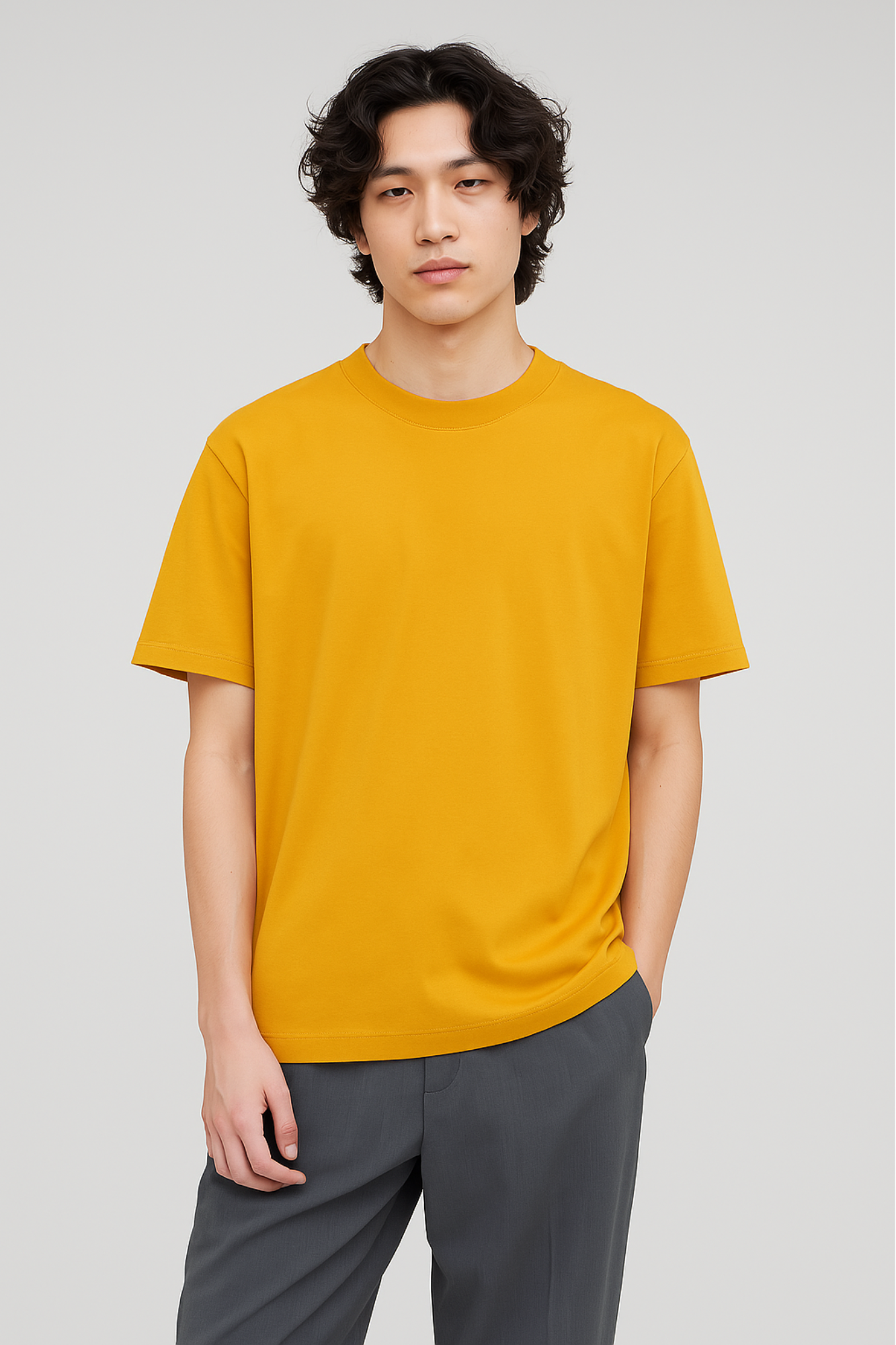 Men’s Oversized T-Shirt Premium Cotton Mustard Yellow